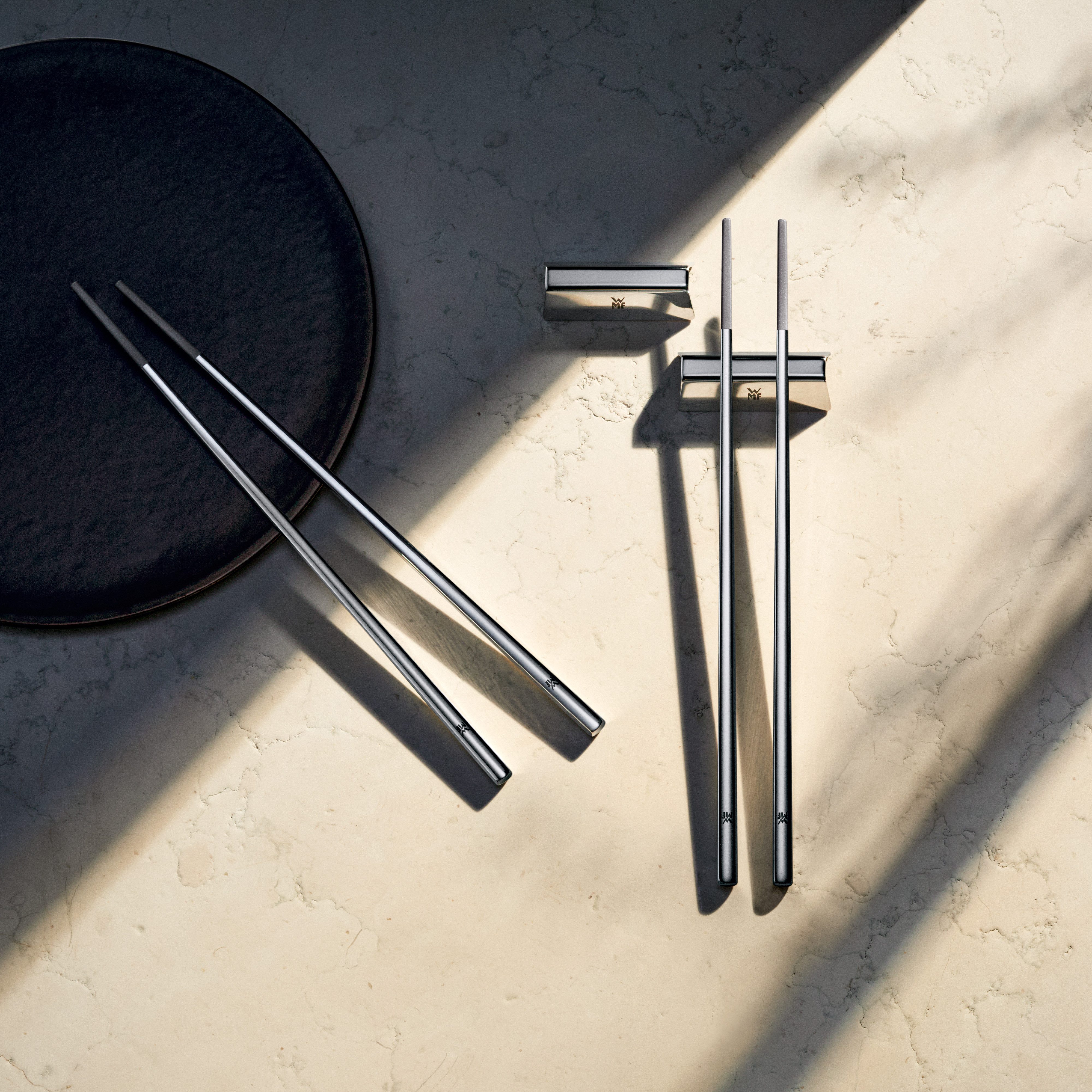 WMF Essstäbchen Nuova, wiederverwendbare Essstäbchen, inkl. 2 Bänkchen, spülmaschinenfest