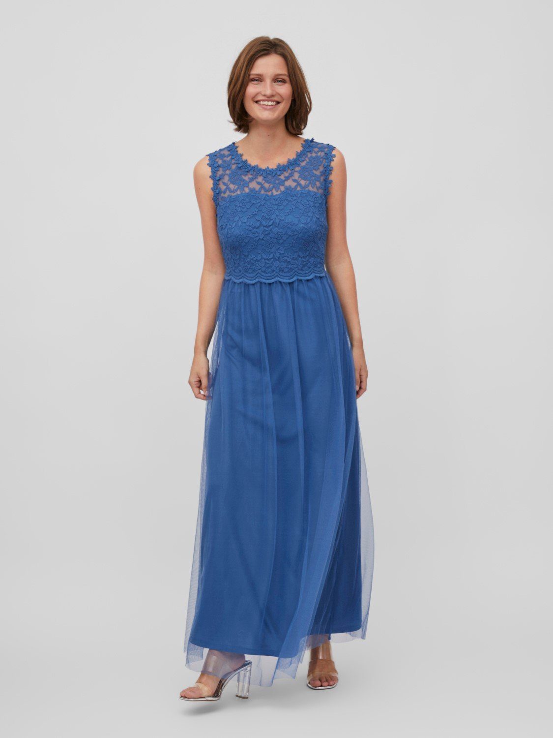 Dress Langes Blau Kleid Abschluss (lang) VILYNNEA in Shirtkleid Ball Vila 4840 Maxi