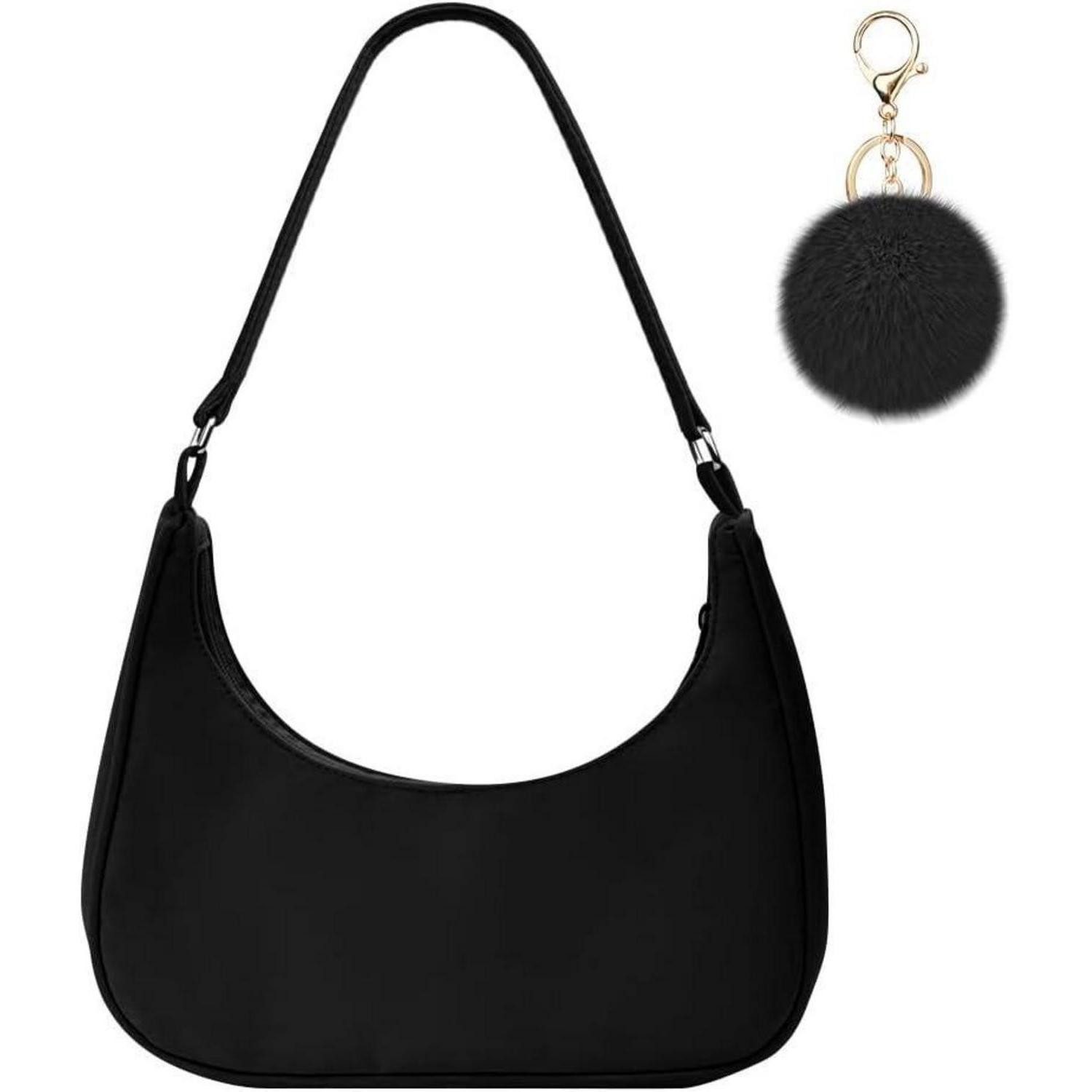 Umhängetasche Umhängetasche Damen Nylon Retro Achsel Tasche Pom-Pom Y2k Fashion