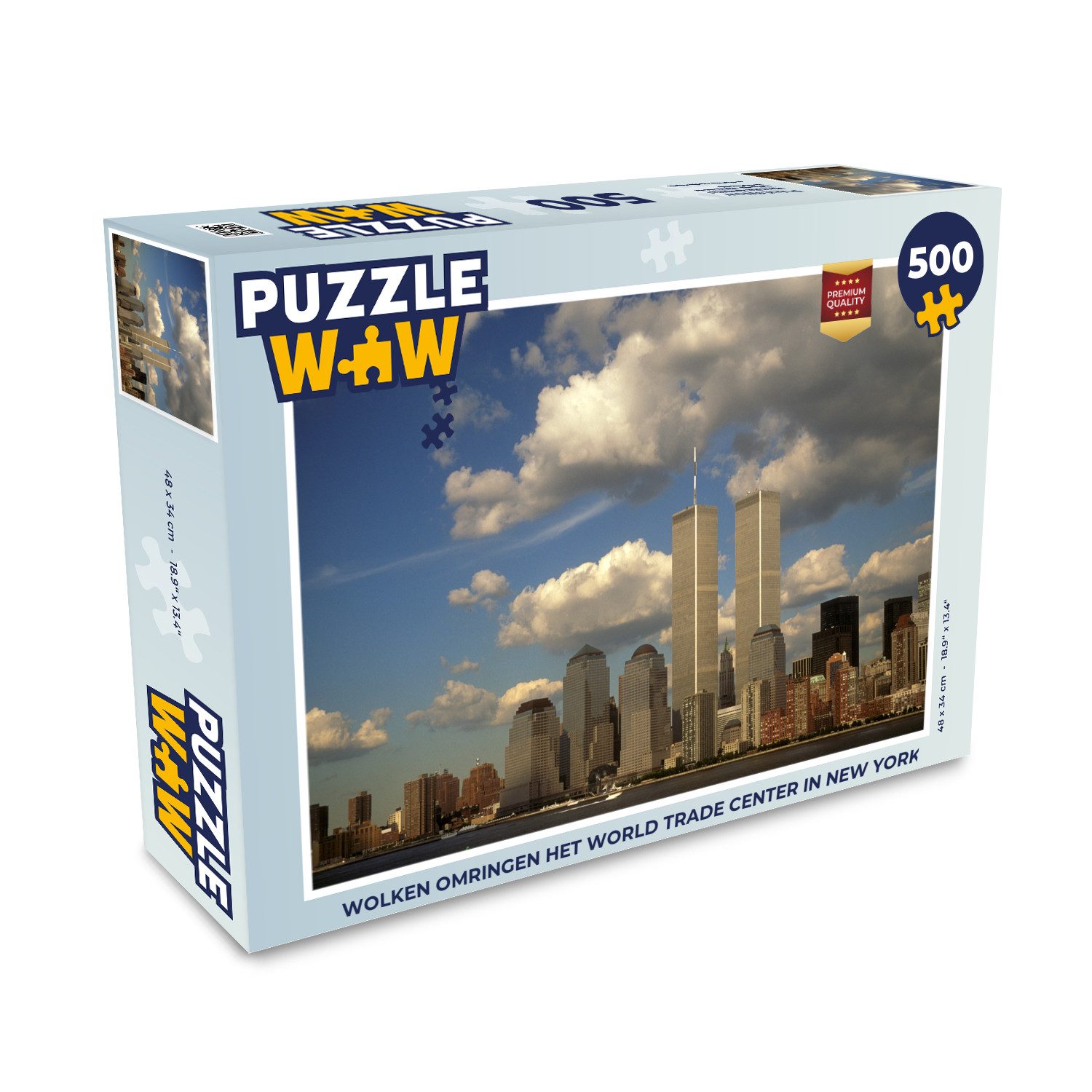 MuchoWow Puzzle Wolken umgeben das World Trade Center in New York, 500 Puzzleteile, Foto-Puzzle, Bilderrätsel, Puzzlespiele, Spielzeug