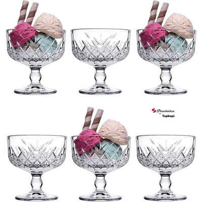 Pasabahce Gläser-Set Timeless, Glas, Eis-Becher aus Glas, Dessert Becher, Schale auf Fuß