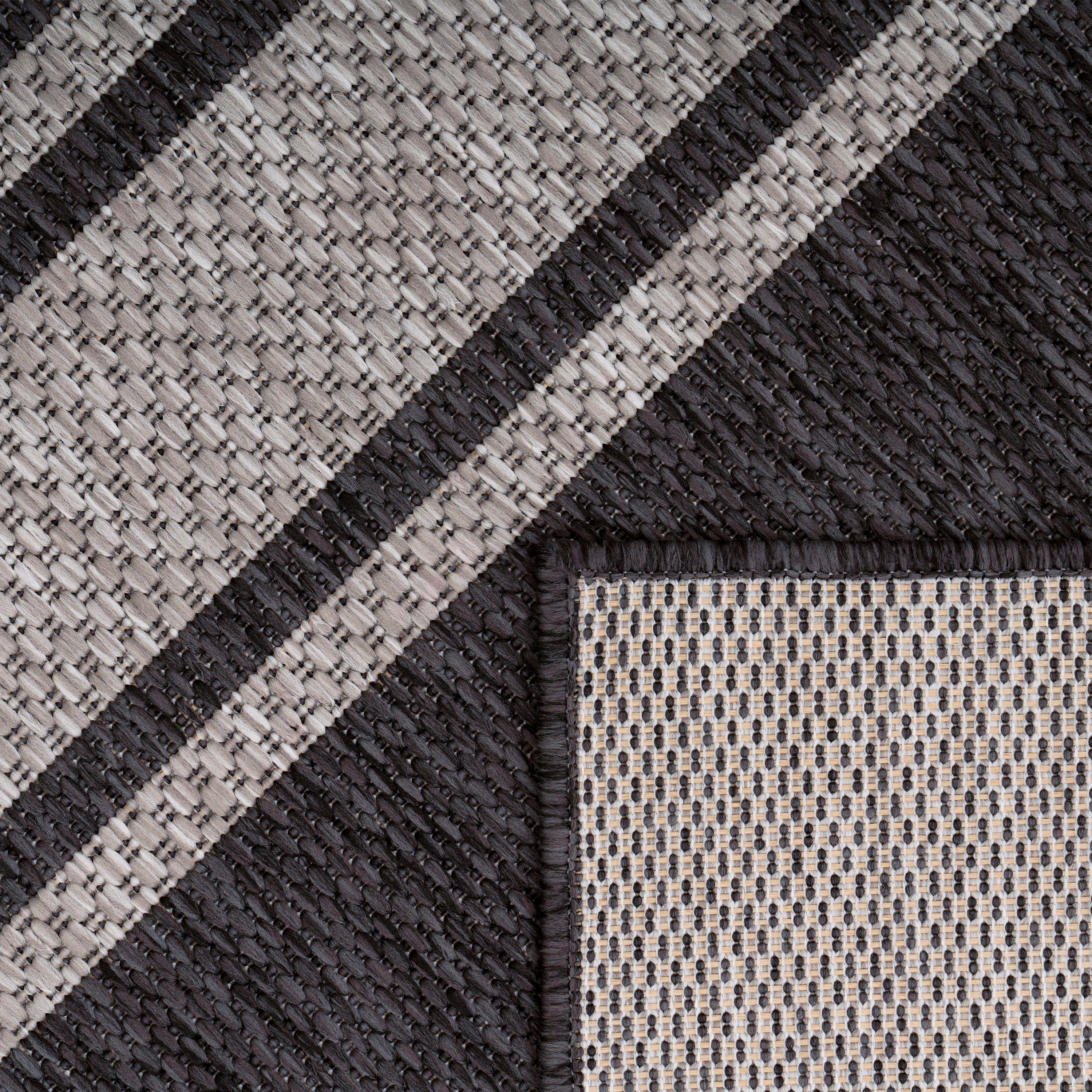 Teppich Roma 4 In- Flachgewebe, und rechteckig, Outdoor mm, gestreift, Home, Paco geeignet Höhe: 273