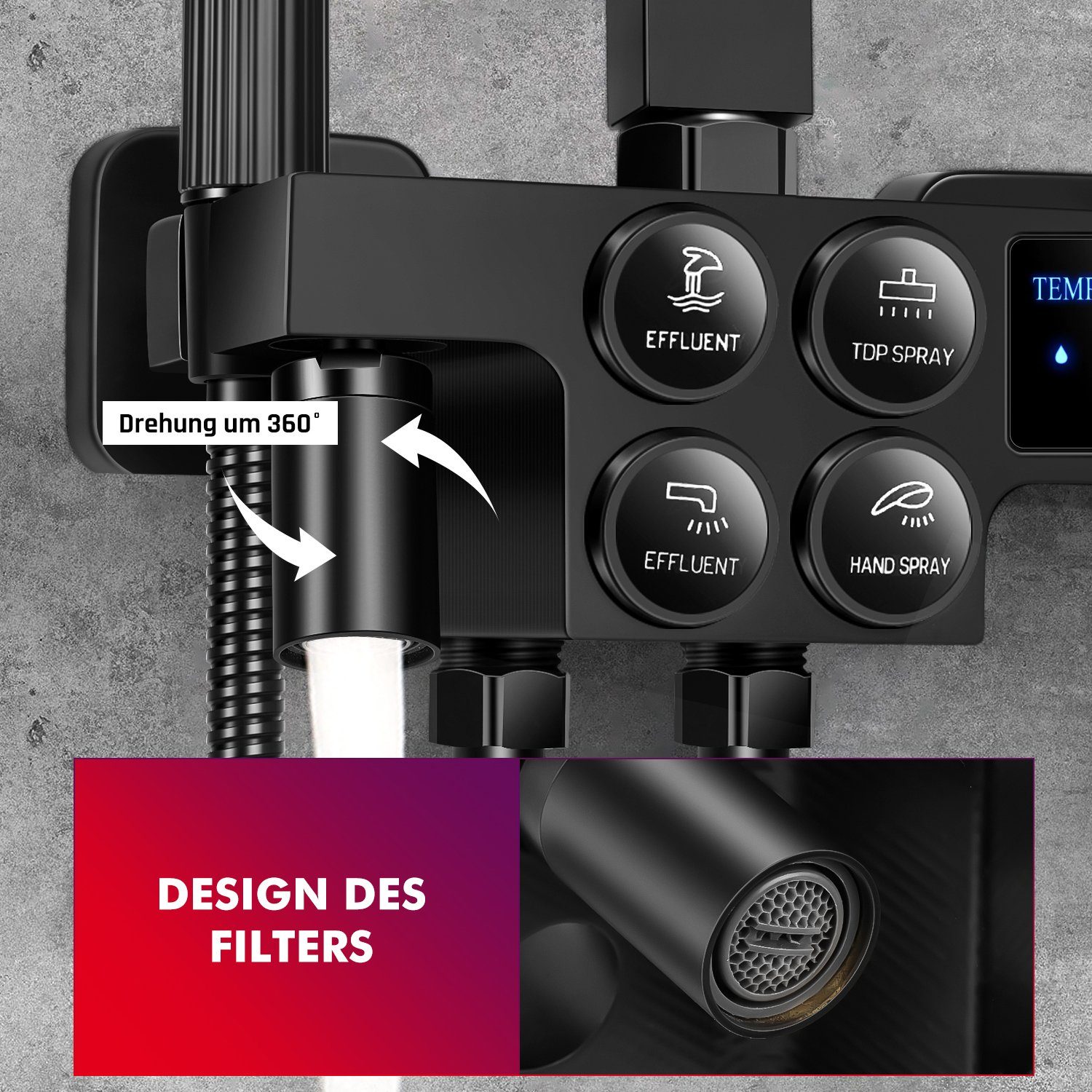 LOVONLIVE Duschsystem Badezimmer Duschsystem mit Regendusche günstig online kaufen