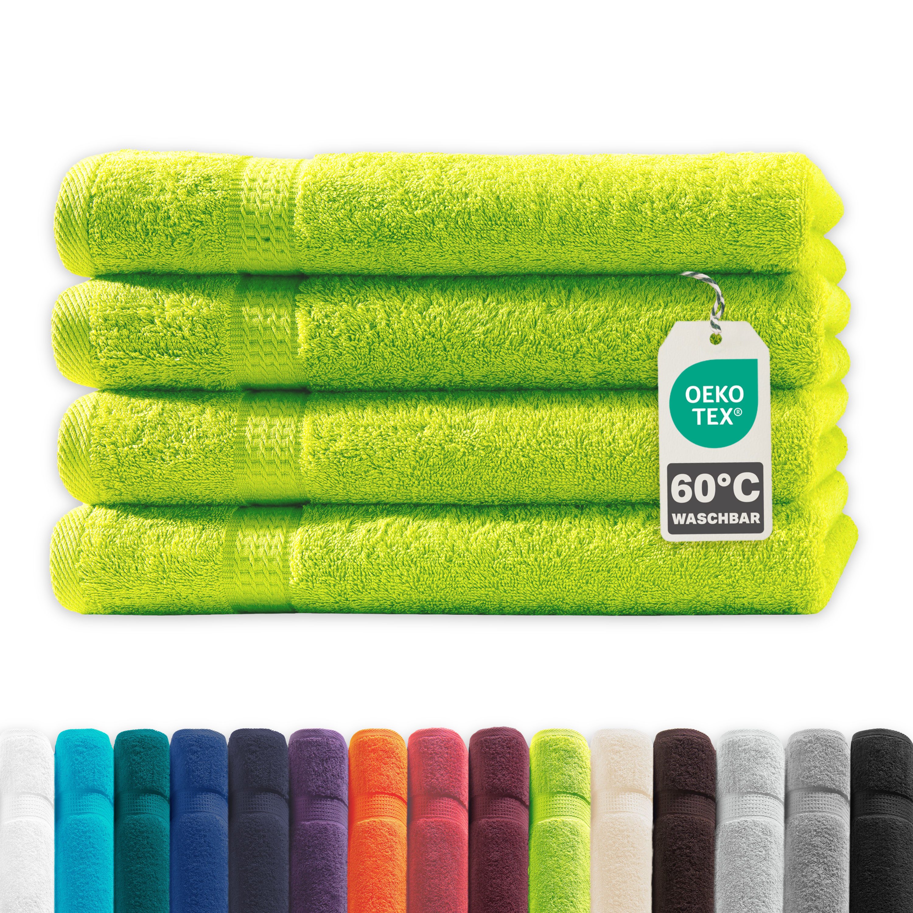 Devior Handtuch Set Frottierserie Elegance in vielen Farben, hochwertig mit 500 g/m², Handtücher - 100% Baumwolle (4-St), 50x100 cm, saugstark, schnelltrocknend, pflegeleicht & geruchsneutral