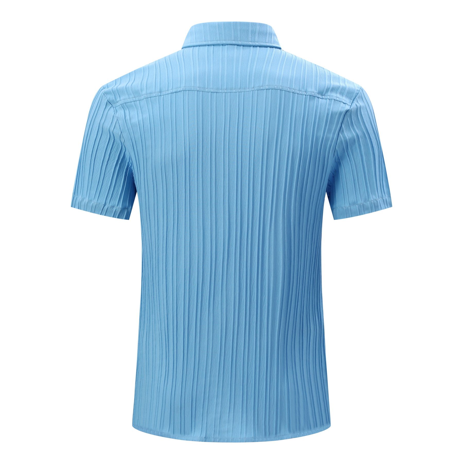 Allthemen Kurzarmhemd Herren Sommerhemd mit 3D Wellenstruktur Freizeithemd Relaxed Fit