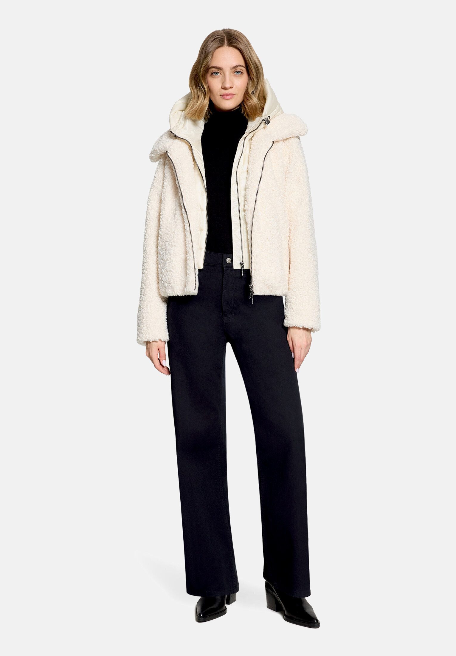 Amber & June Plüschjacke Damen mit abnehmbarem Westenteil