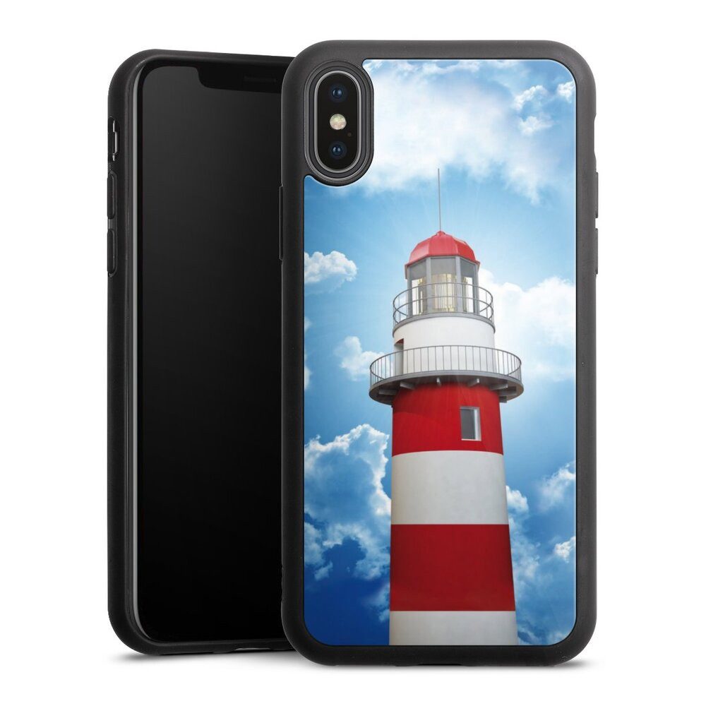 DeinDesign Handyhülle Leuchtturm Wolke Himmel Leuchtturm, Apple iPhone X Gallery Case Glas Hülle Schutzhülle 9H Gehärtetes Glas