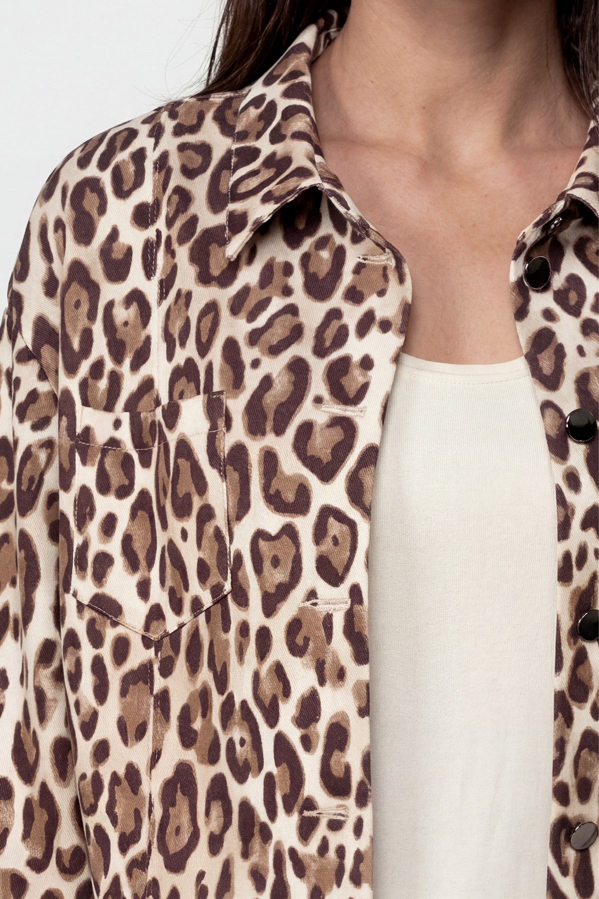 Monari Kurzjacke Jacke Leodruck Allover Regular fit mit Leomuster