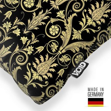 Kissenbezug, VOID (1 Stück), Barock Blumen Italien Design Pflanzen Muster Gold Schwarz interieur a