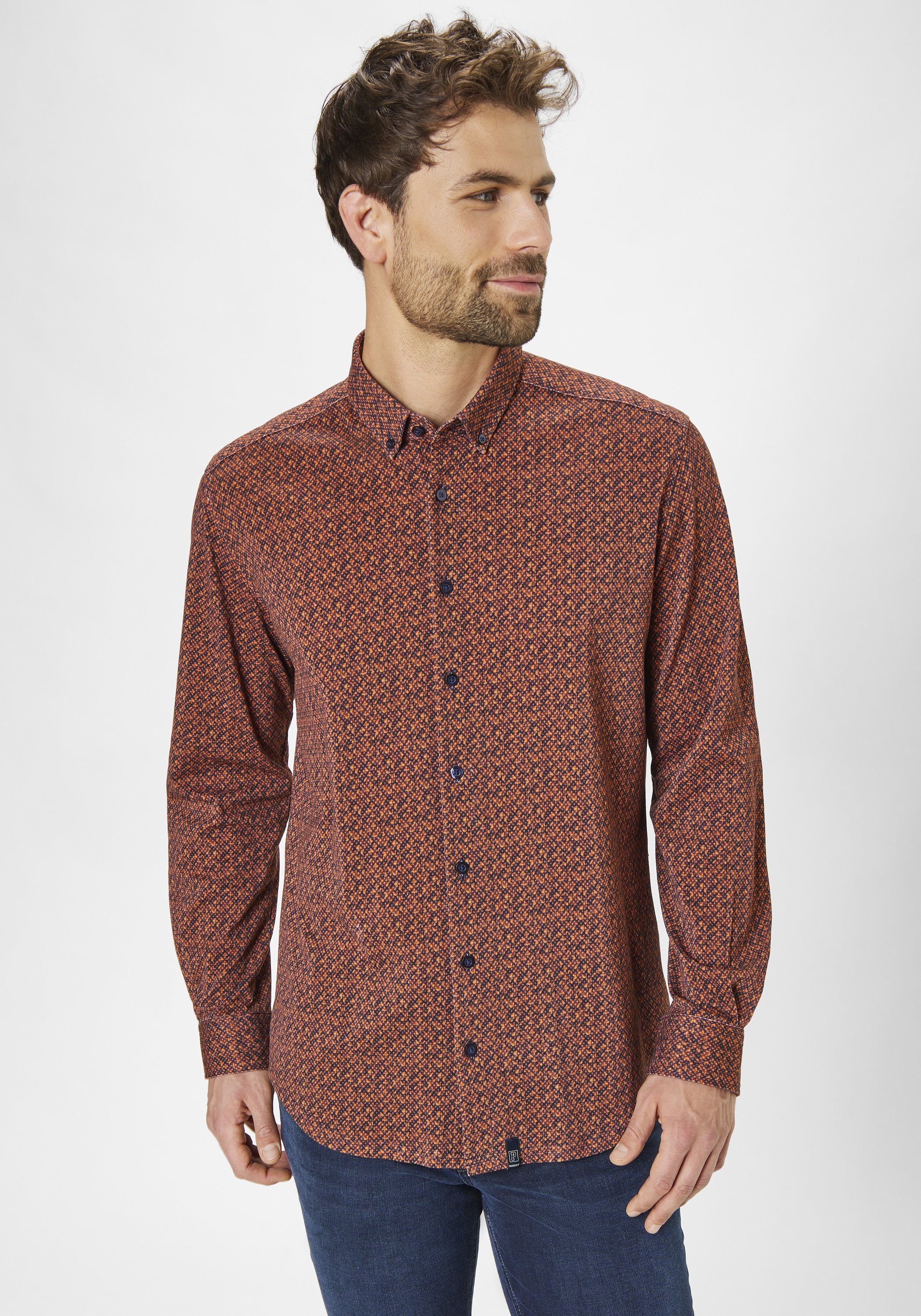 Paddock's Langarmhemd mit trendigem digital Print günstig online kaufen