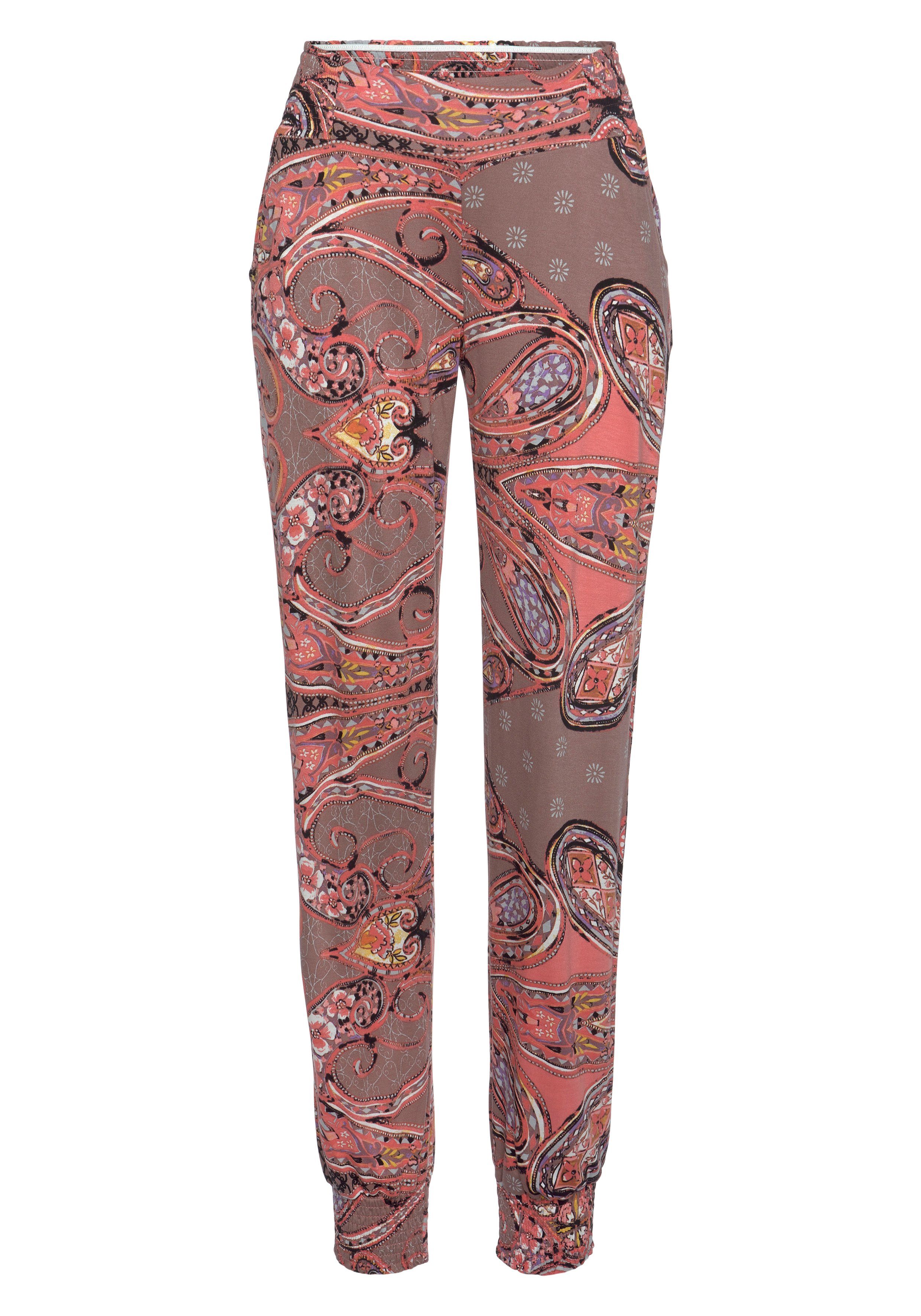 LASCANA Jerseyhose mit Paisleyprint und Taschen, günstig online kaufen