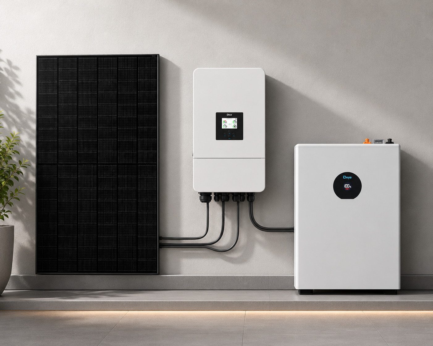 Deye Solaranlage Deye 6kW 3P Hybrid + 2x SE-F5C Pro + 16x JA FB GG Modul, (1-St)