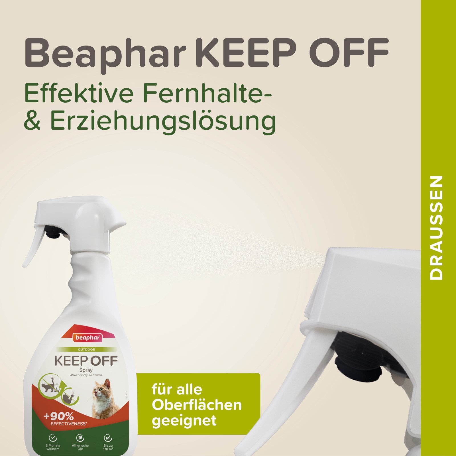 beaphar Vergrämungsmittel KEEP OFF Outdoor Fernhalte-Spray für Katzen, 500 ml, 500 ml – Bild 2 von 5