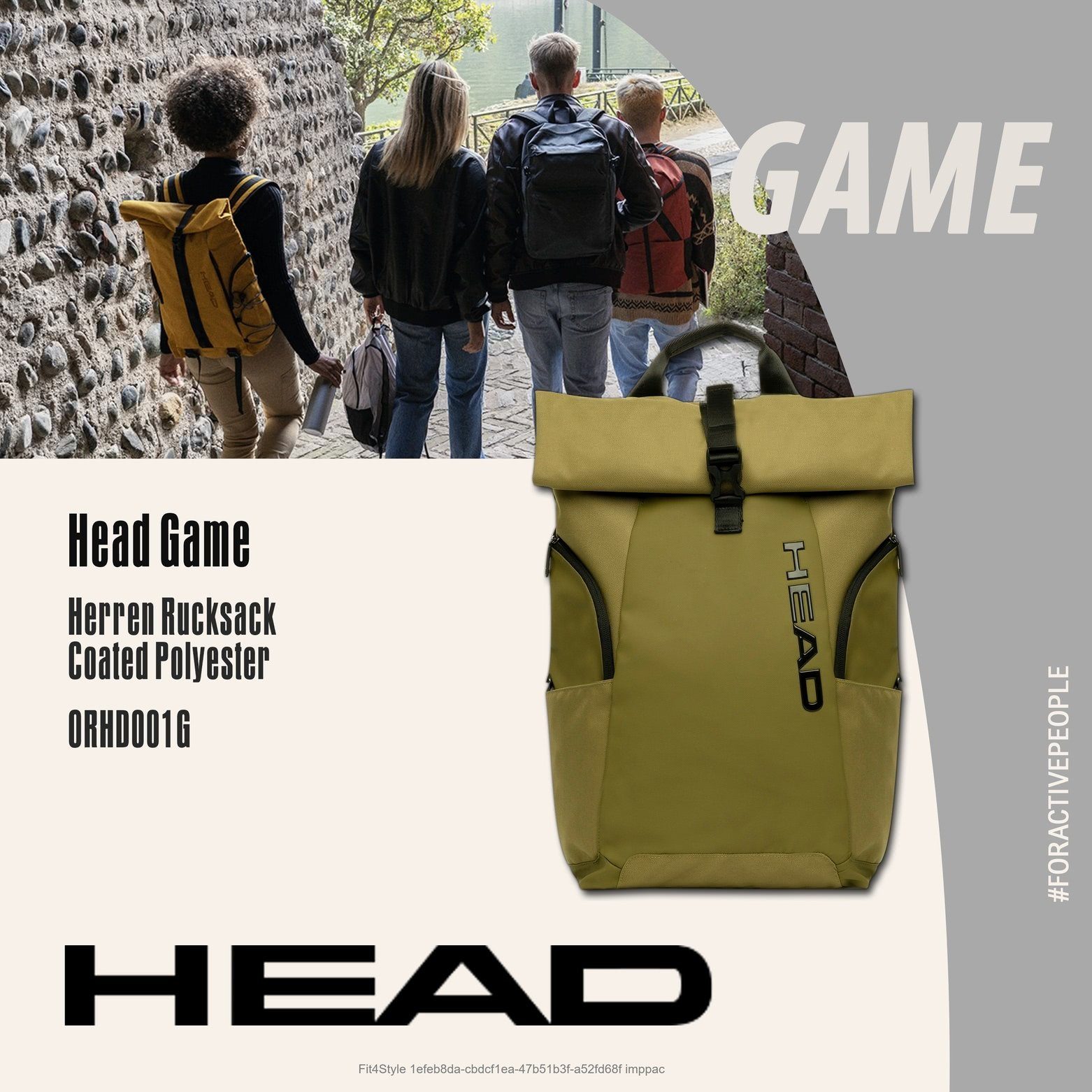 Head Sportrucksack Head Unisex Sportrucksack Coated, Sportrucksack Coated Polyester, grün ca. 27cm x ca. 45cm