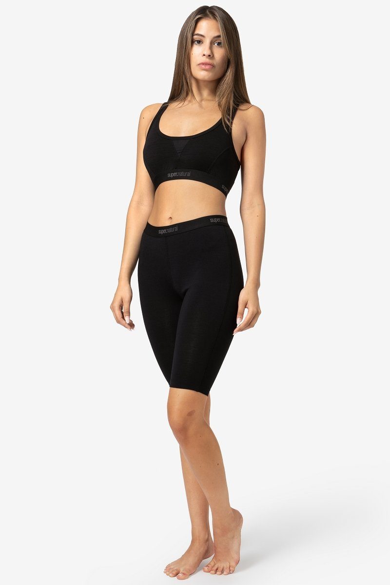 SUPER.NATURAL Thermounterhose für Damen, Merino W TUNDRA175 SHORT TIGHT funktioneller Merino-Materialmix