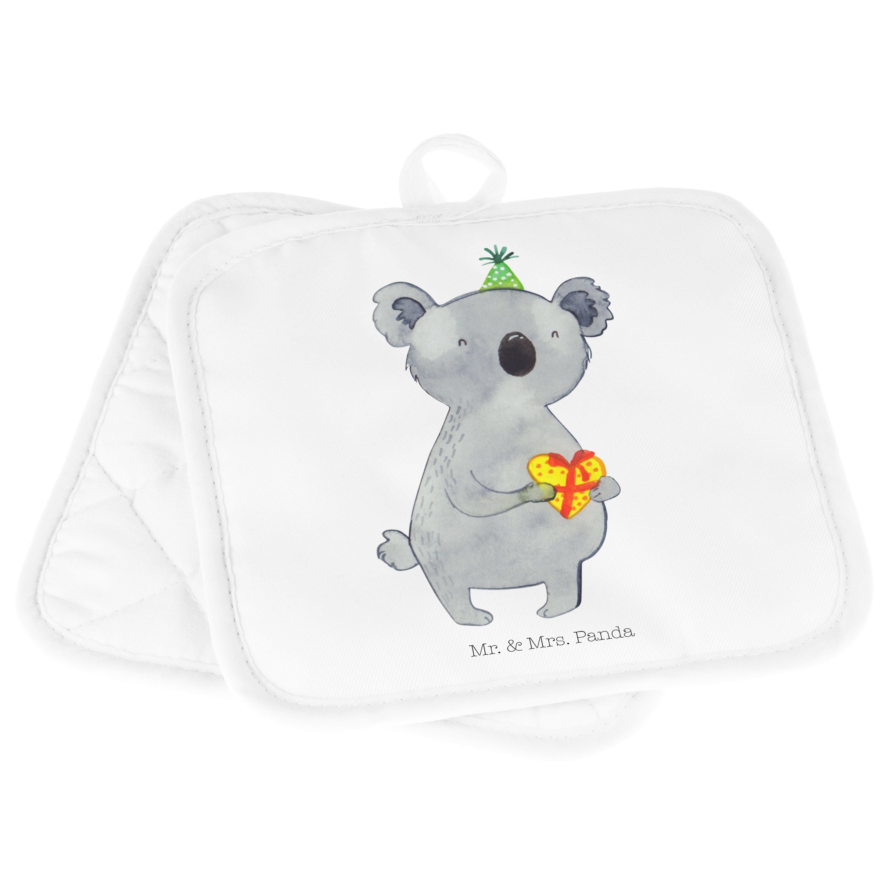 Panda Mrs. - Geschenk Topflappen, (1-tlg) Geburtstag, Mr. Weiß Koala Topf, Topfuntersetzer, - Topflappen &