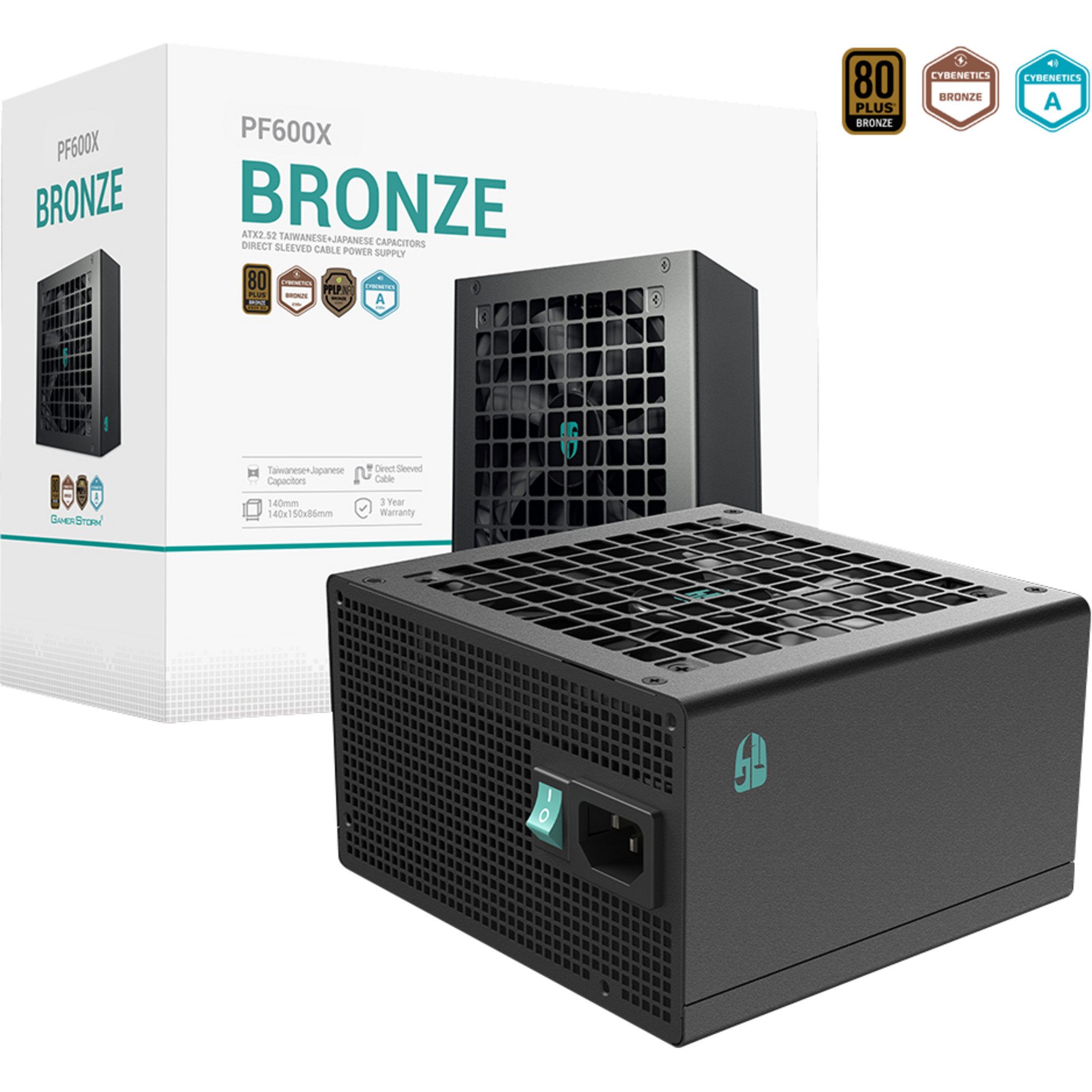 DeepCool DeepCool GamerStorm PF600X 600W, PC-Netzteil PC-Netzteil (80 PLUS Bronze)