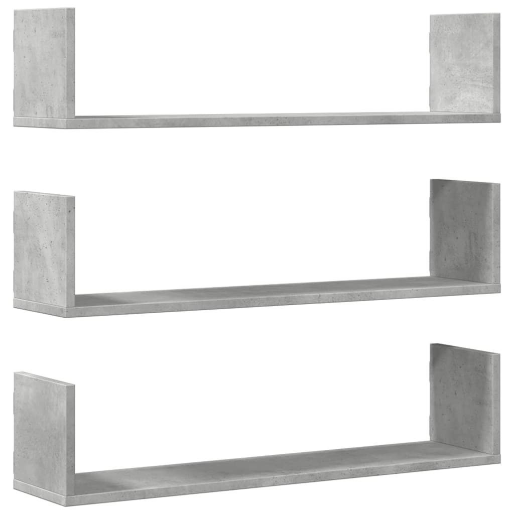 vidaXL Regal Wandregale 3 Stk. Betongrau 80x18x18 cm Holzwerkstoff, 1-tlg. günstig online kaufen