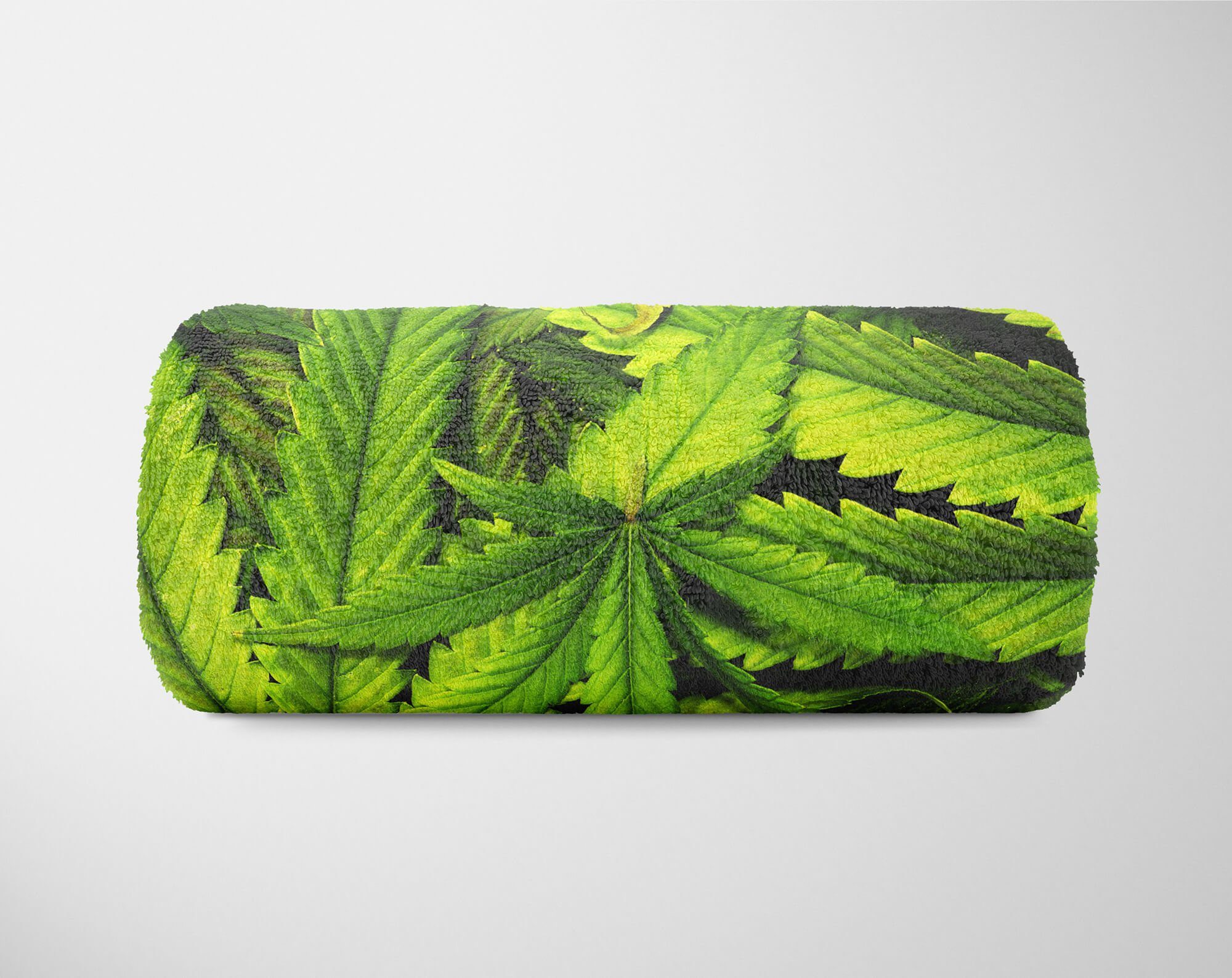 Handtuch Handtücher Sinus Hanf Kuscheldecke Cannabis Baumwolle-Polyester-Mix Fotomotiv (1-St), Blät, Art Strandhandtuch mit Handtuch Saunatuch