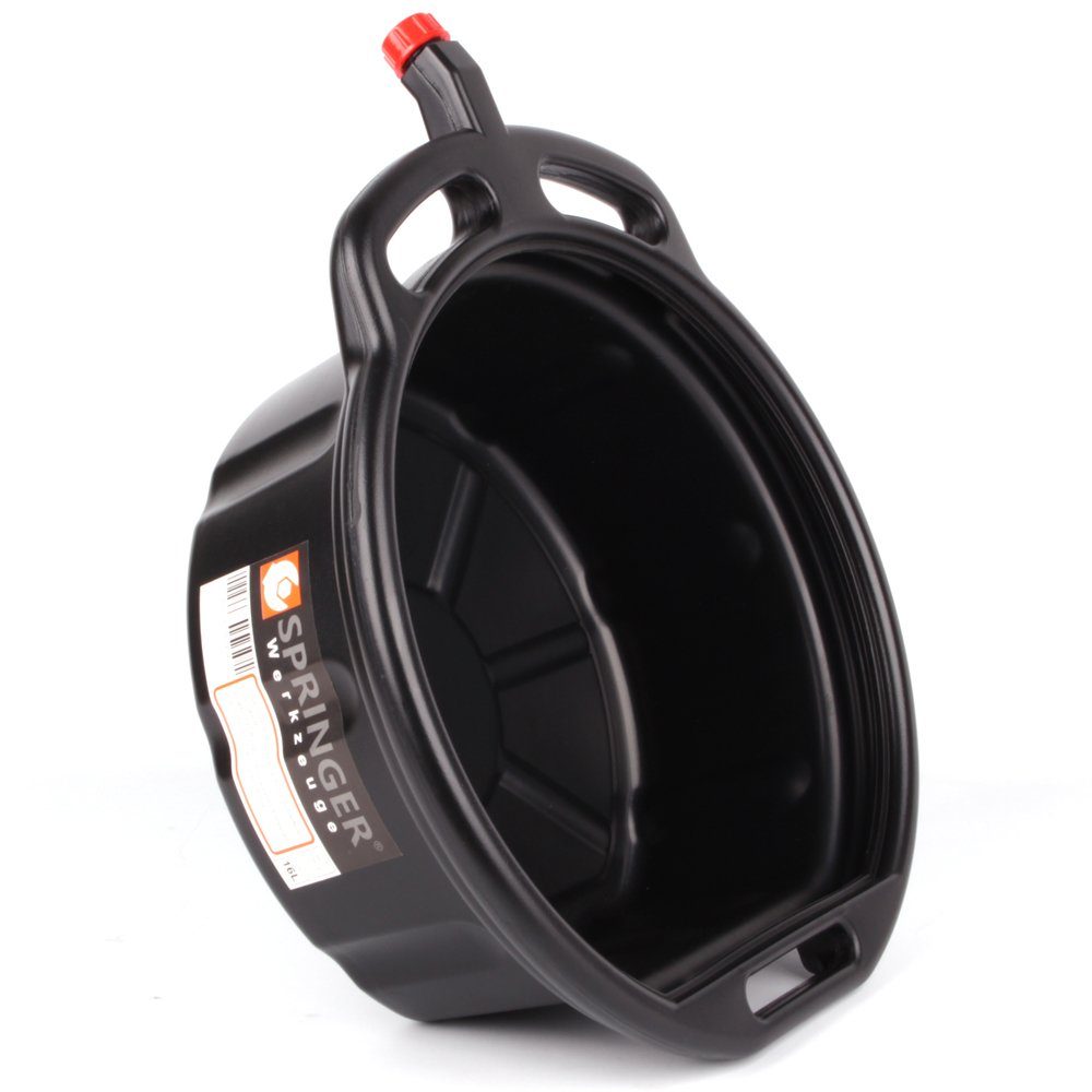 Springer Werkzeuge Ölauffangwanne Öl-Auffangwanne mit Ausgießer, 16 l, Durchmesser: 480 mm, Höhe: 170 mm, Material: HDPE
