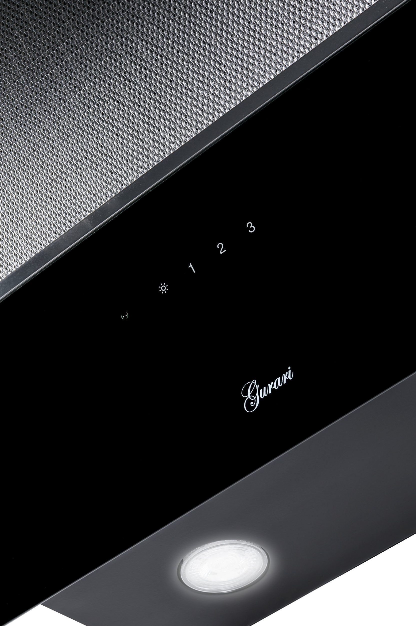 GURARI Kopffreihaube GCh 268 Bl 8 Prime Dunstabzugshaube 80 cm 1000m³/h kopffreihaube GCh 268 Bl 8 Prime Dunstabzugshaube 80 cm 1000m³/h kopffreihaube, Dunstabzugshaube 80 cm, Schwarz Glas, Wandhaube, 1000m³/h