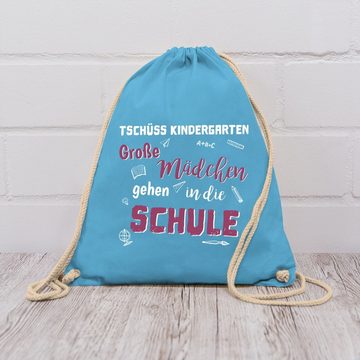 Shirtracer Turnbeutel Tschüss Kindergarten Große Mädchen, Schulanfang & Einschulung Geschenk Turnbeutel