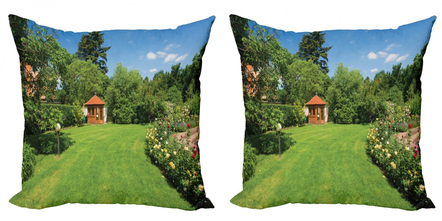 Kissenbezüge Modern Accent Doppelseitiger Digitaldruck, Abakuhaus (2 Stück), Garten Roses Pathway Gazebo