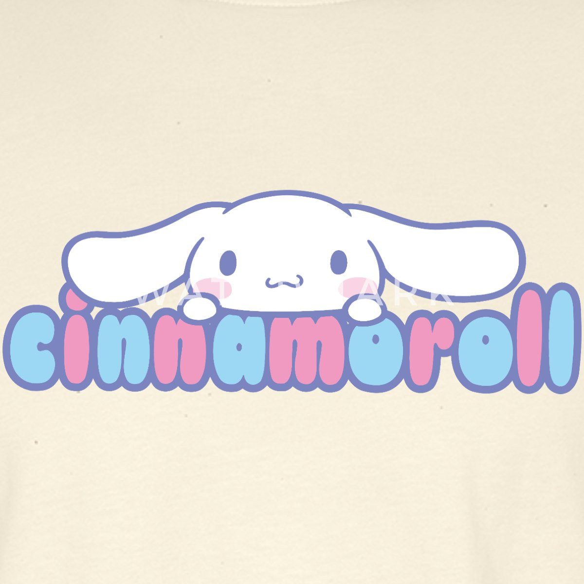 Spreadshirt T-Shirt Cinnamoroll Guckt Über Schriftzug Oversize Unisex T-Shirt (1-tlg)