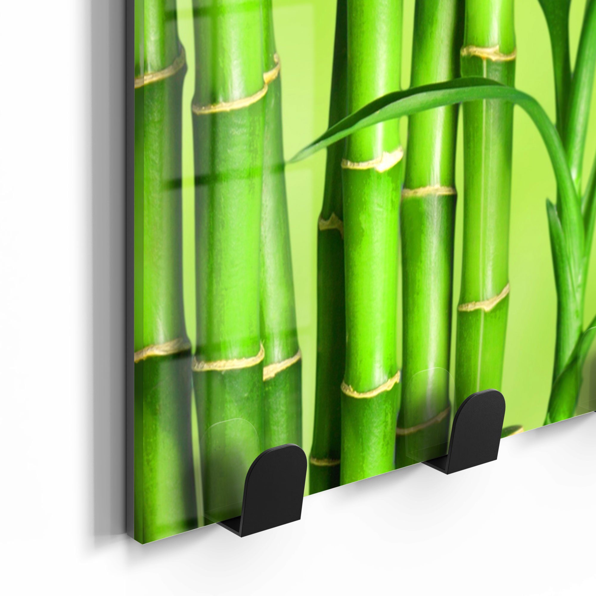 magnetisch Garderobe Kleiderhaken Bambushalme', Glas 'Grüne beschreibbar Paneel DEQORI