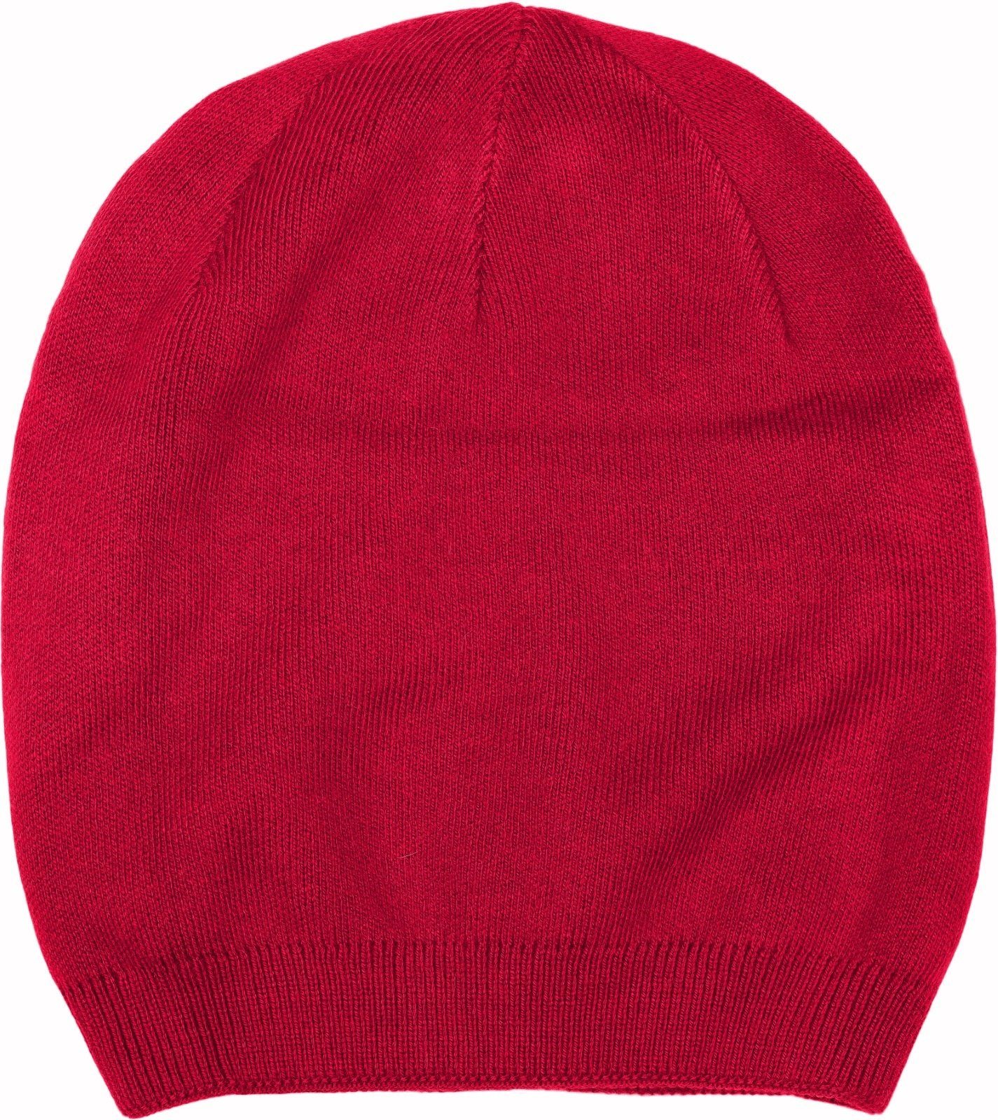 styleBREAKER Strickmütze (1-St) Feinstrick Beanie Mütze Uni Doppellagig Rot