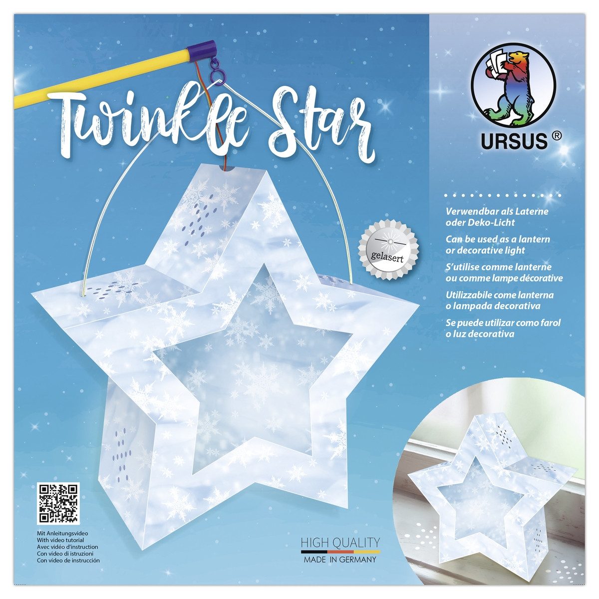 Trötsch Verlag Salz- / Pfefferstreuer URSUS Laternen Bastelset Twinkle Star Schnee