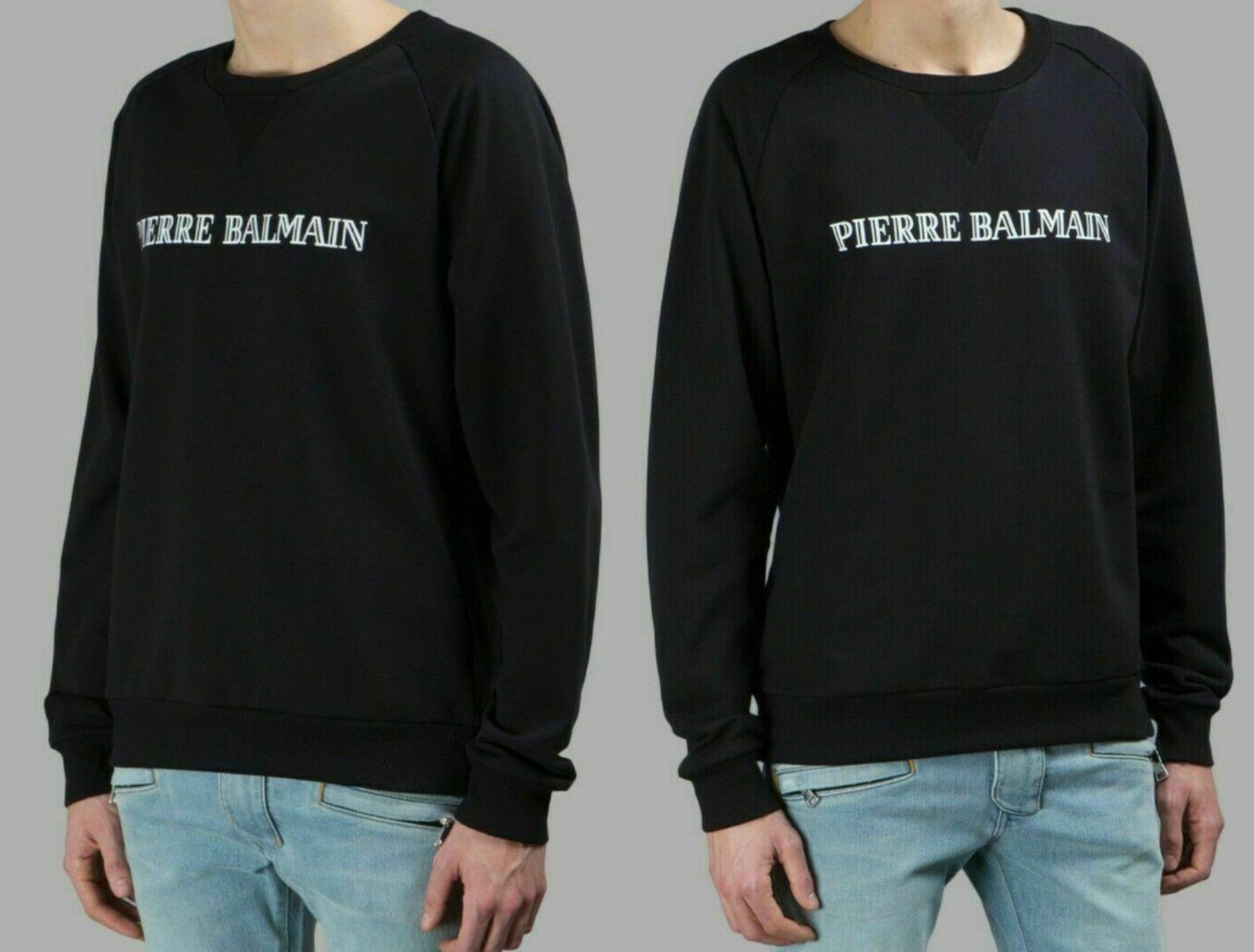 Embankment Eve Grøn baggrund Balmain Sweatshirt Pierre Balmain Iconic Logo Sweatshirt Jumper Sweater  Pullover schwarz