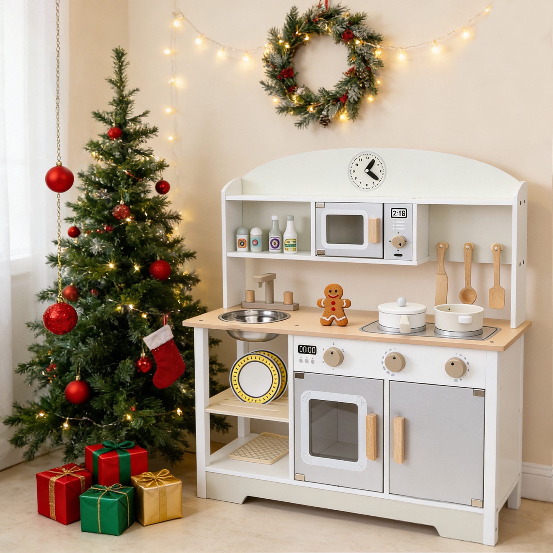 HomeMiYN Spielküche Kinderküche Holz Spielküche Spielzeug Multifunktionales