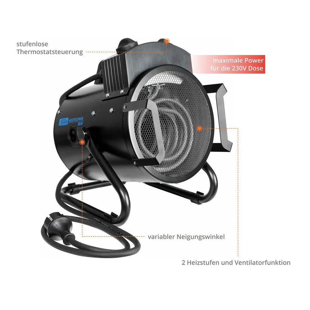 Güde Heizgerät Elektroheizer GEH 3000, 3000 W günstig online kaufen