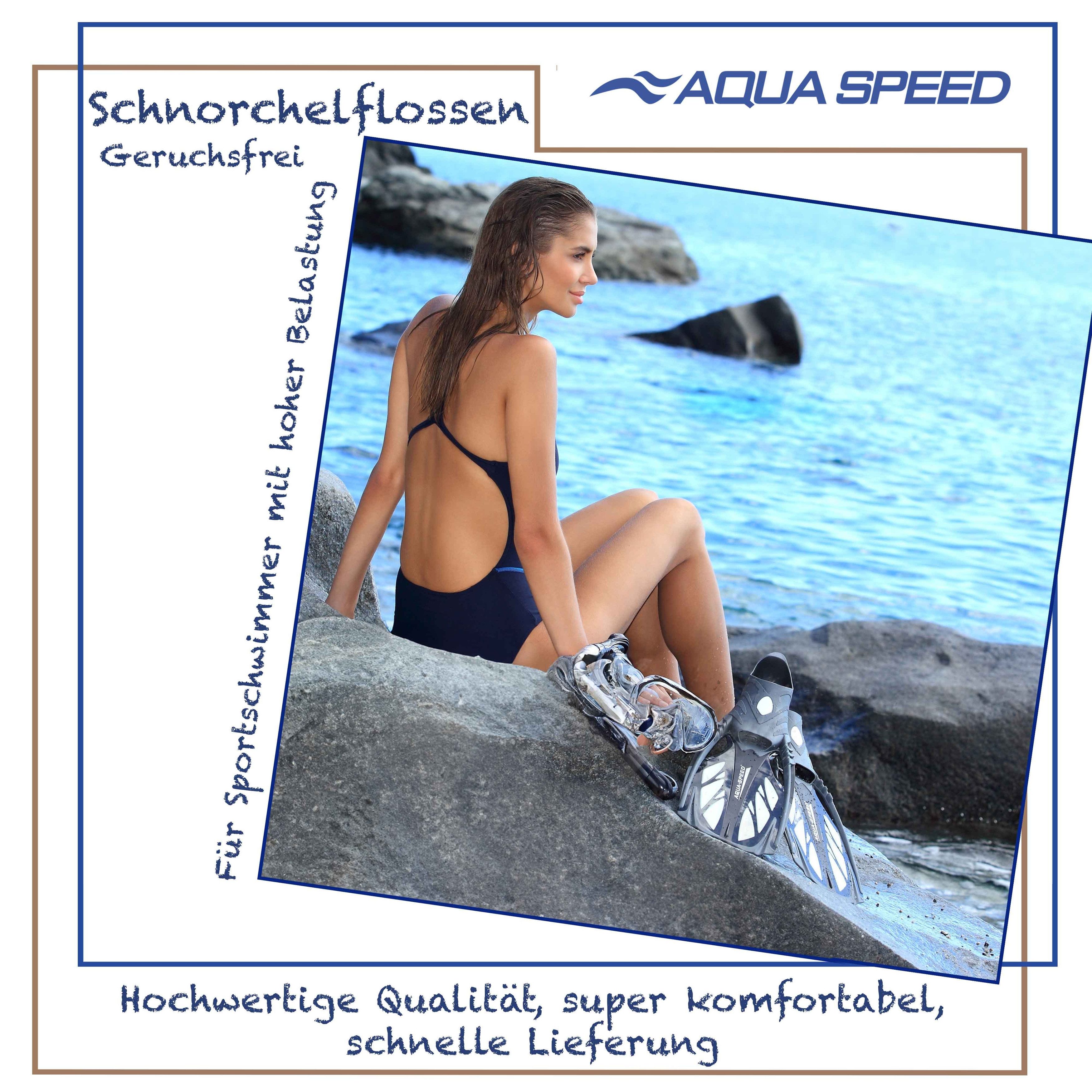 Aqua Speed Flosse INOX – Ideal für Urlaub & Freizeit Größe 38/39 (Bequeme Flossen für lange Schnorchel-Touren & entspanntes Schwimmen), Ideal für lange Schnorchel-Trips – Müheloses Schwimmen