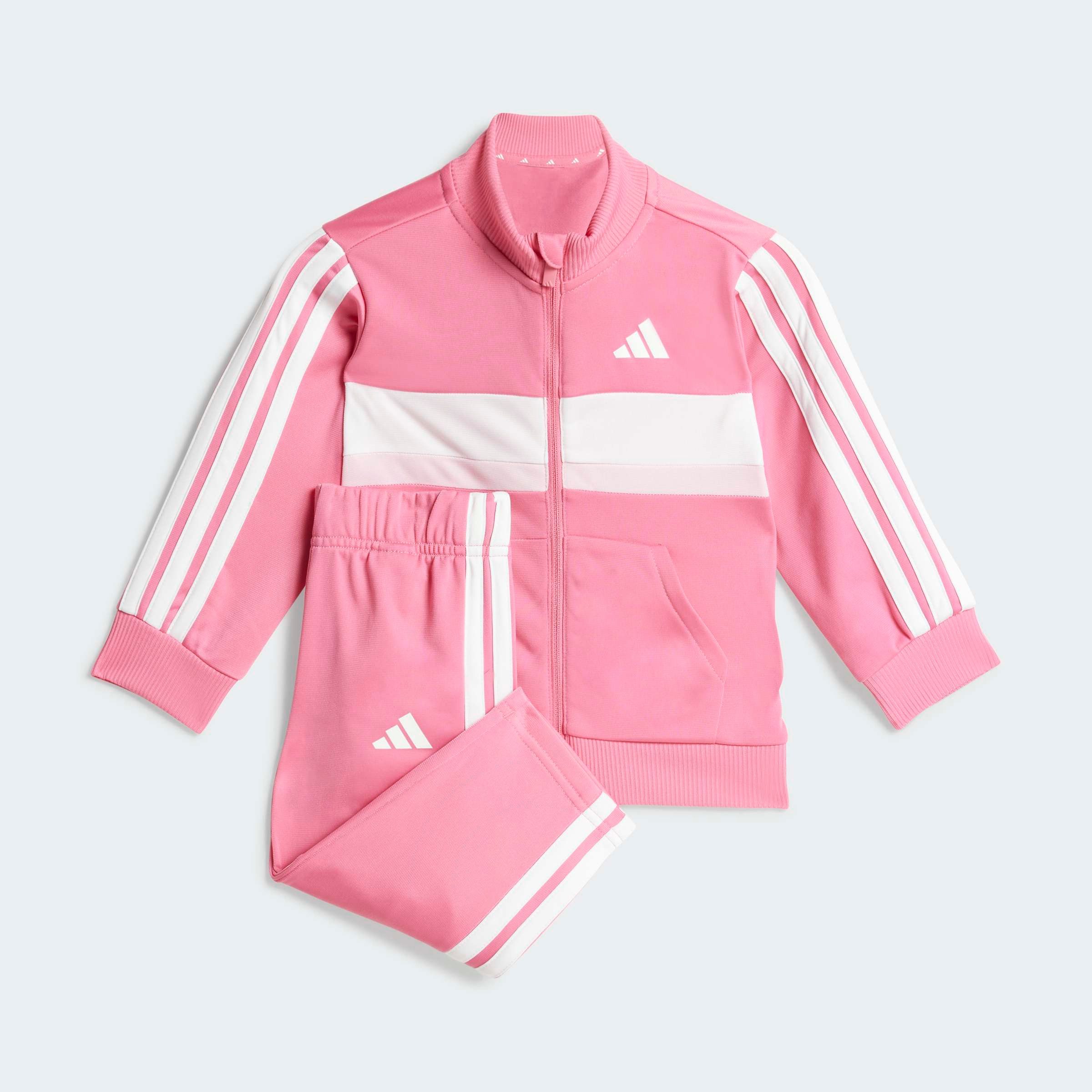 adidas Sportswear Trainingsanzug SEASONAL ESSENTIALS TIBERIO 3-STREIFEN TRICOT KIDS (2-tlg), für Babys, 2-teilig, sportlicher Stil, aus Polyester