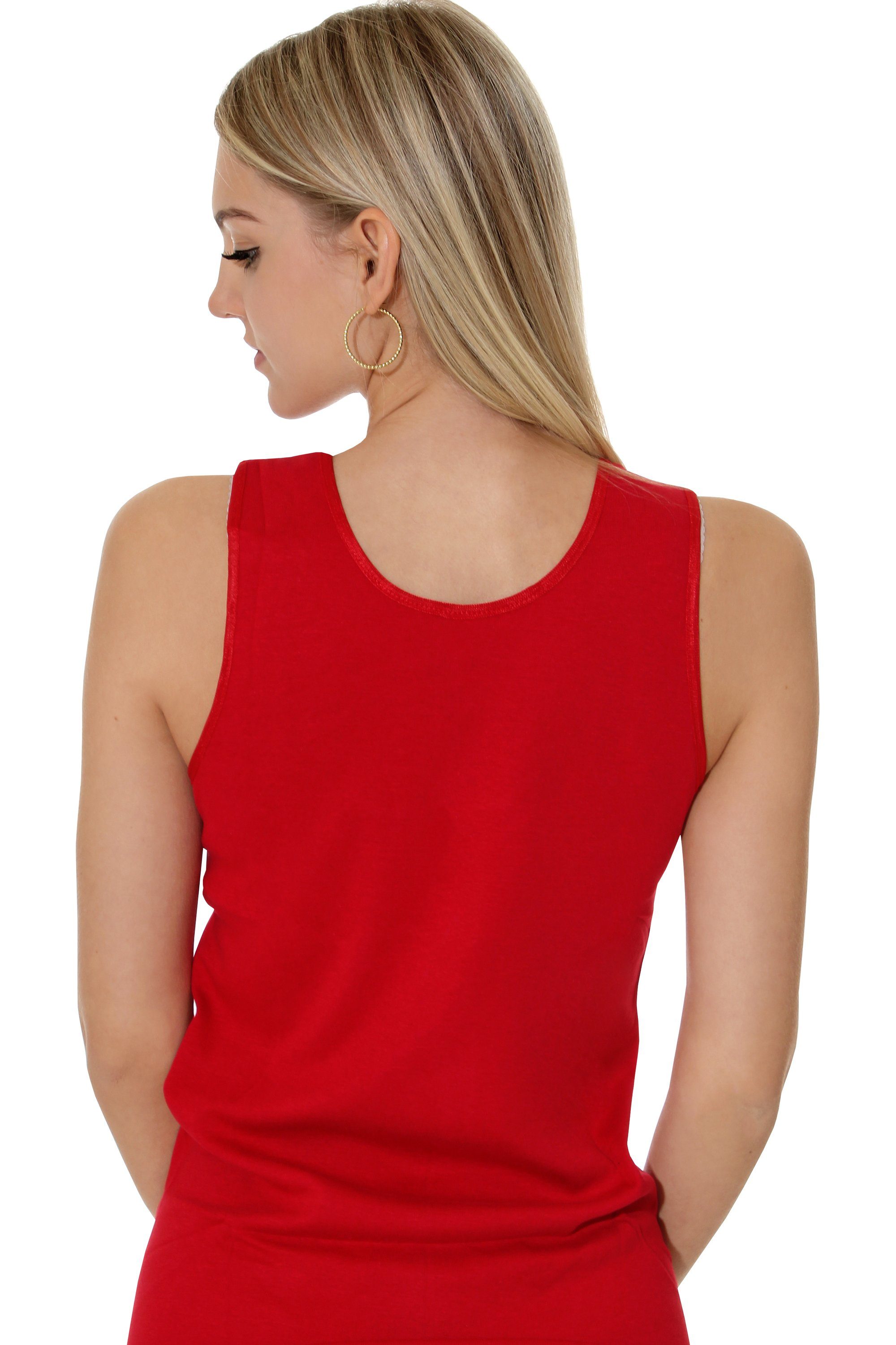 Cotton Prime® Unterhemd angenehmer mit Spitze Baumwollqualität in rot
