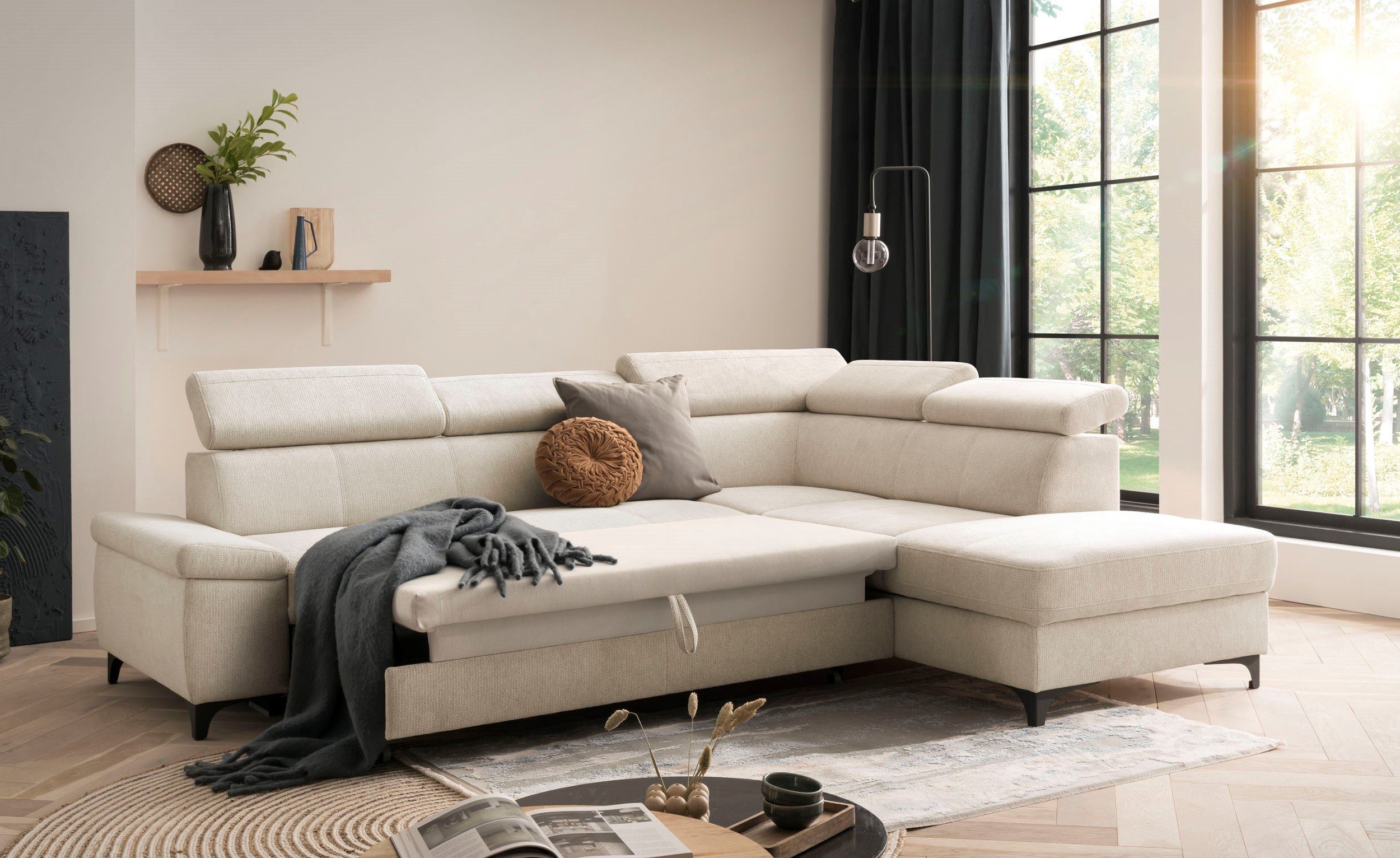 XDREAM Ecksofa Samos, mit Schlaffunktion, Bettkasten günstig online kaufen