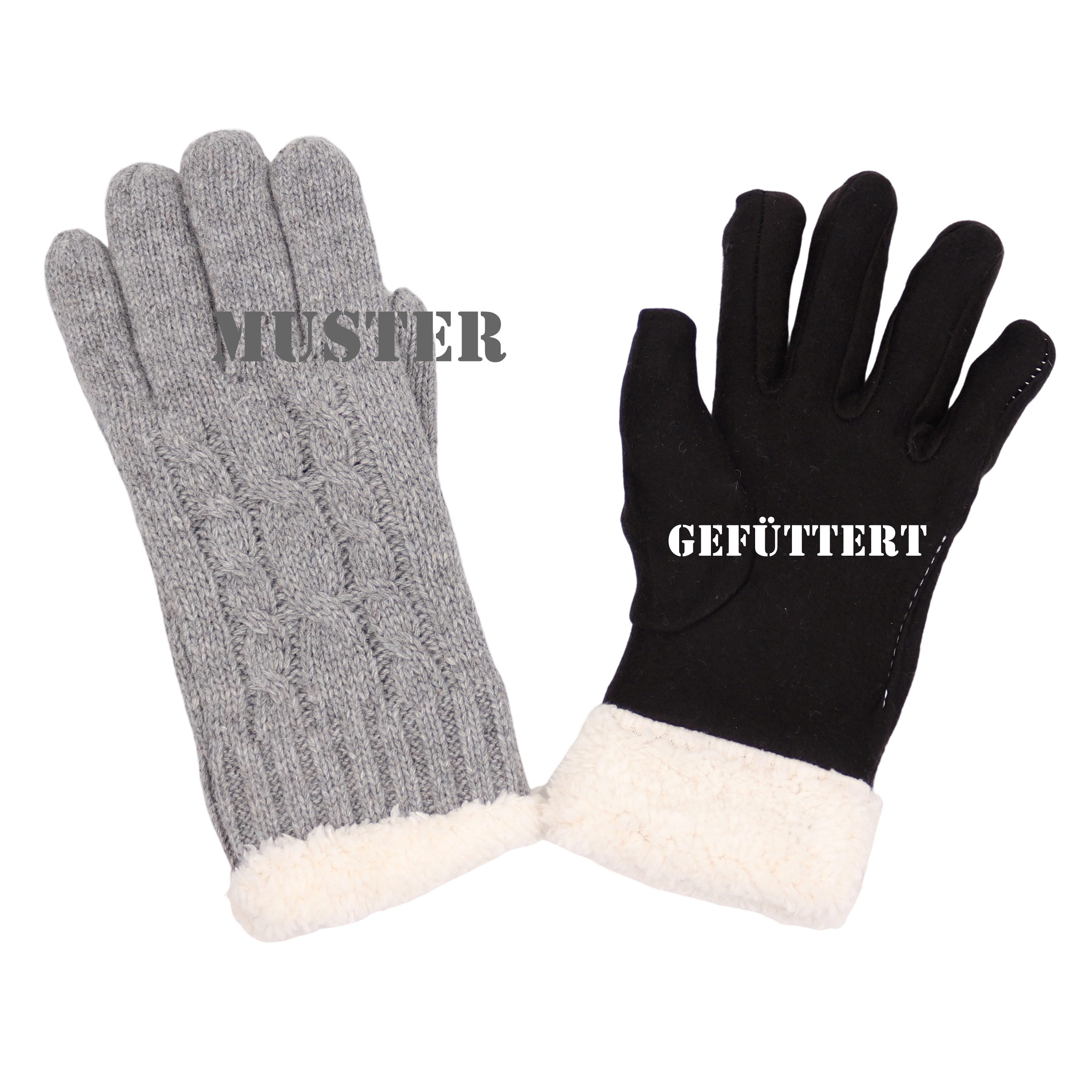 MIRROSI Strickhandschuhe Damen Handschuhe warm Weich, Einheitsgröße, gefütt günstig online kaufen