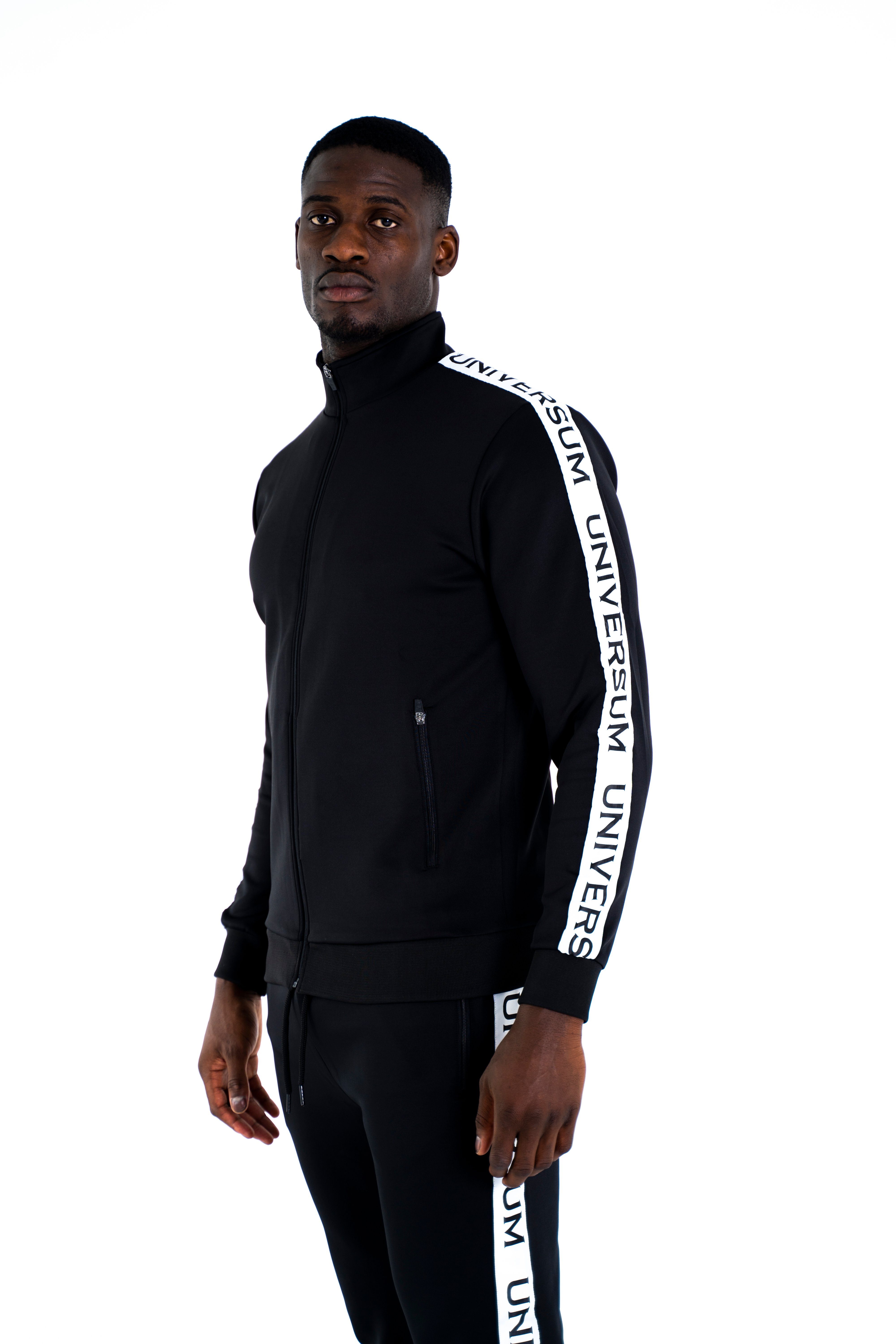 Universum Sportwear Trainingsjacke Logo Side Stripe Hoodie Trainingsjacke mit Stehkragen für Sport, Fitness und Freizeit