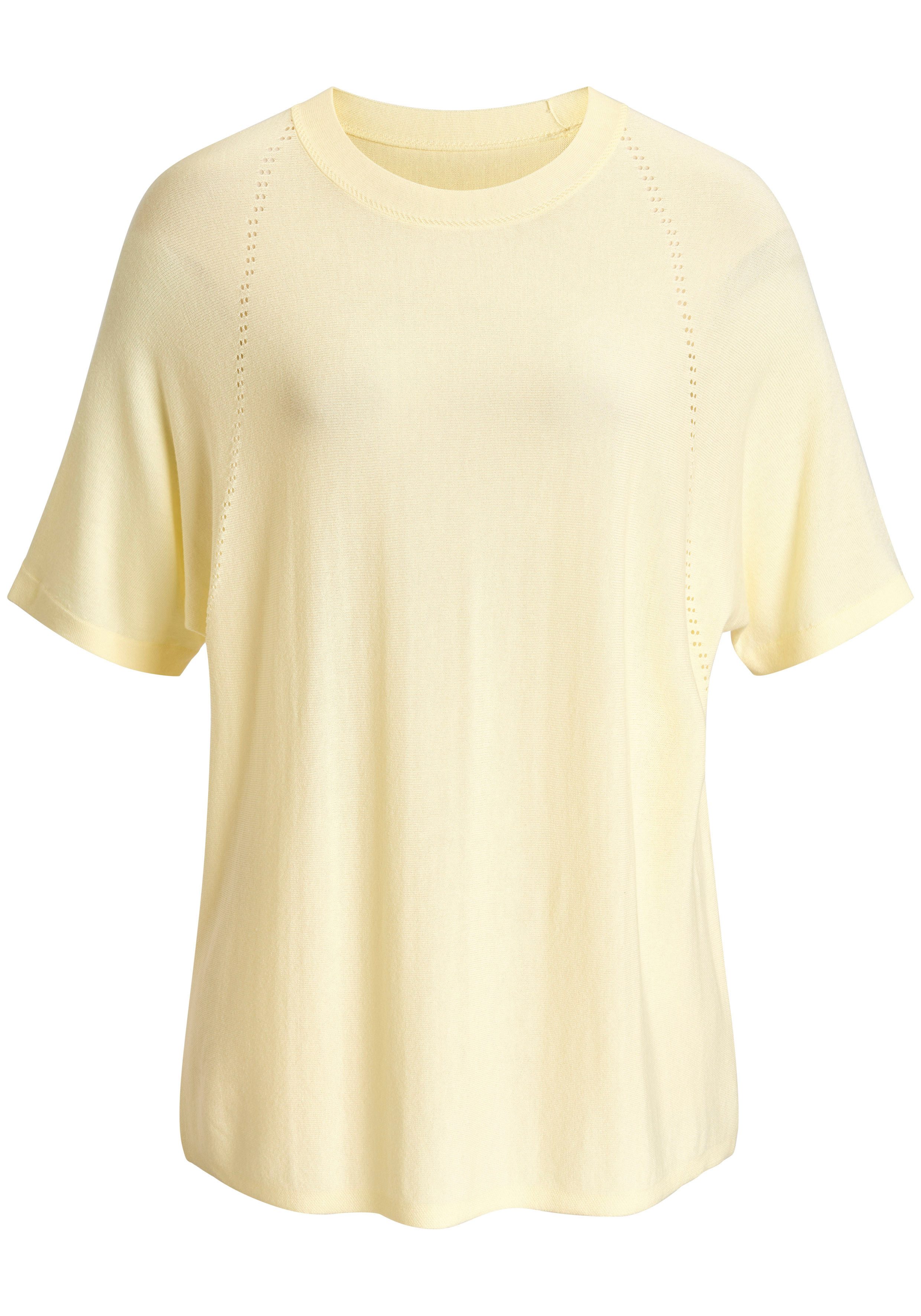 Vivance by Lascana Kurzarmshirt mit Lochstrickmuster aus Viskose-Strick – Bild 2 von 5