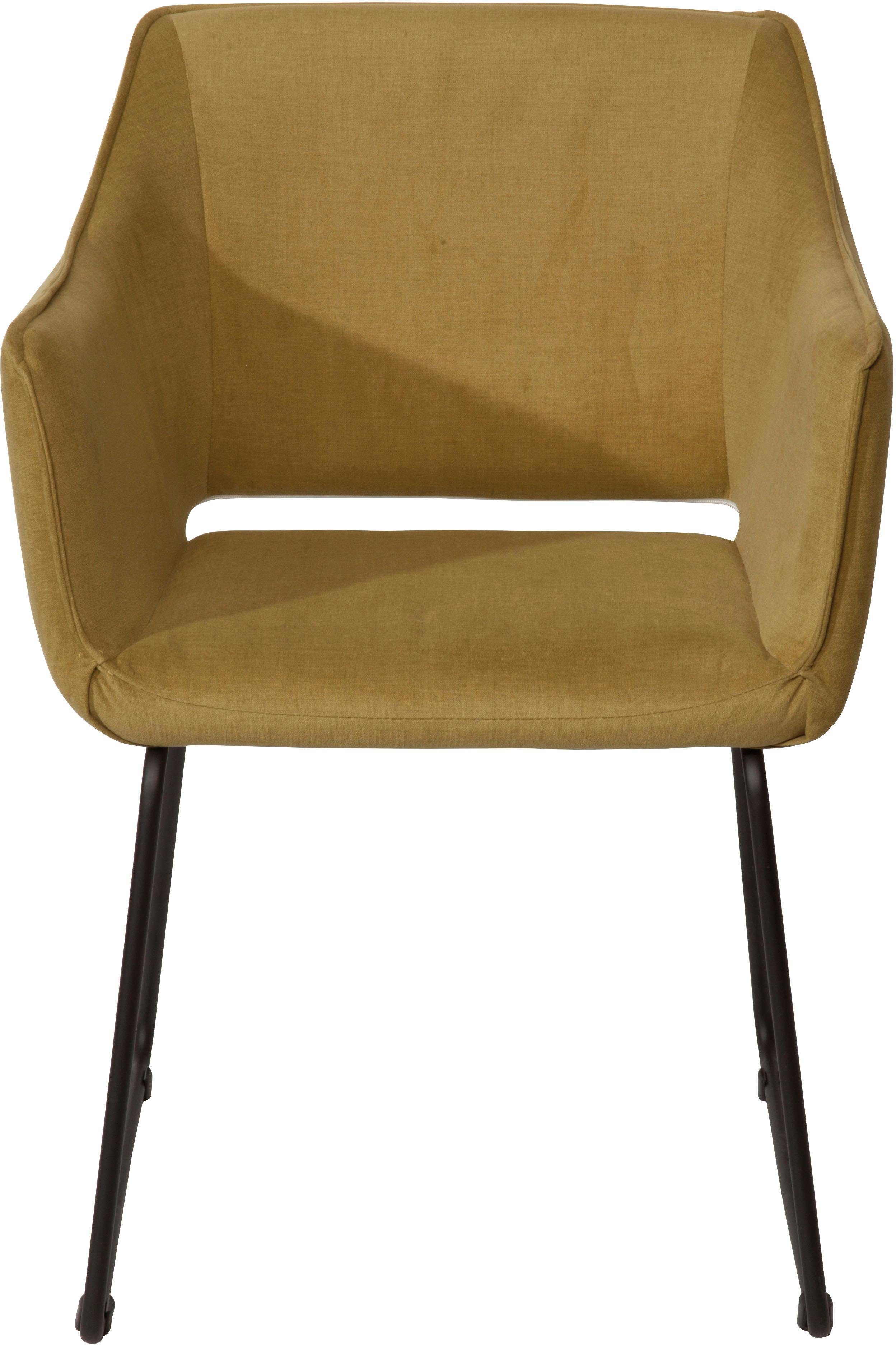 T-VELVET St) Schalenstuhl (Set, 2 TAILOR mustard HOME gold ARMCHAIR TOM