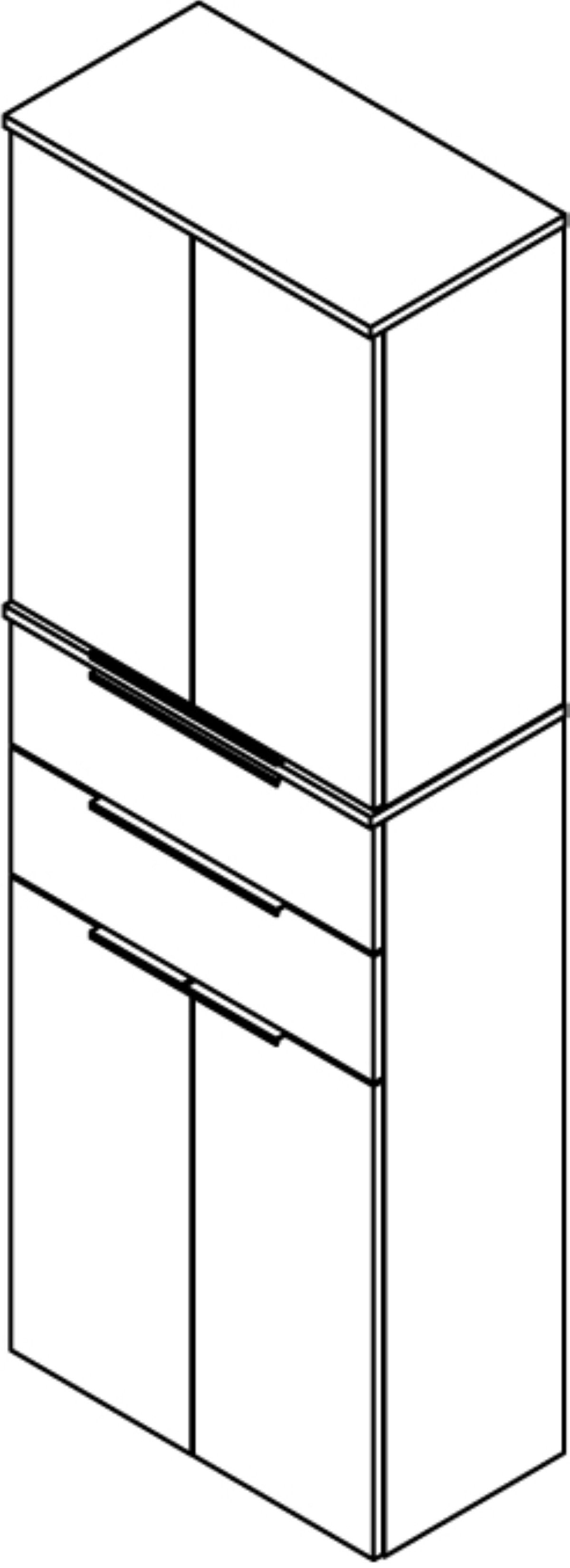 Korpusfarbe: Kara Frontfarbe: - Glas Anthrazit FACKELMANN Hochschrank Anthrazit Hochschrank