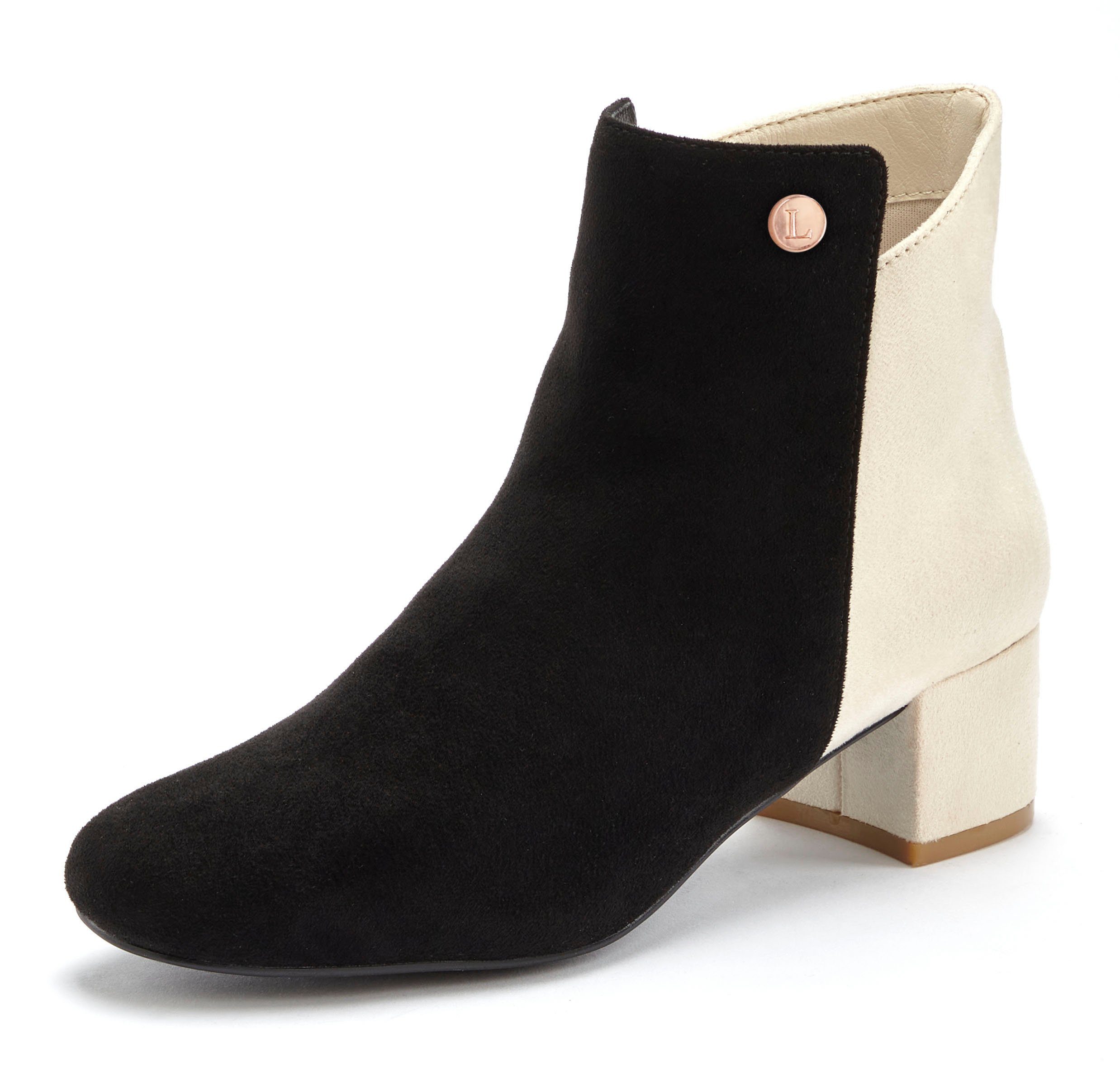 LASCANA Stiefelette mit raffiniertem Detail und Blockabsatz, kurzer Stiefel VEGAN
