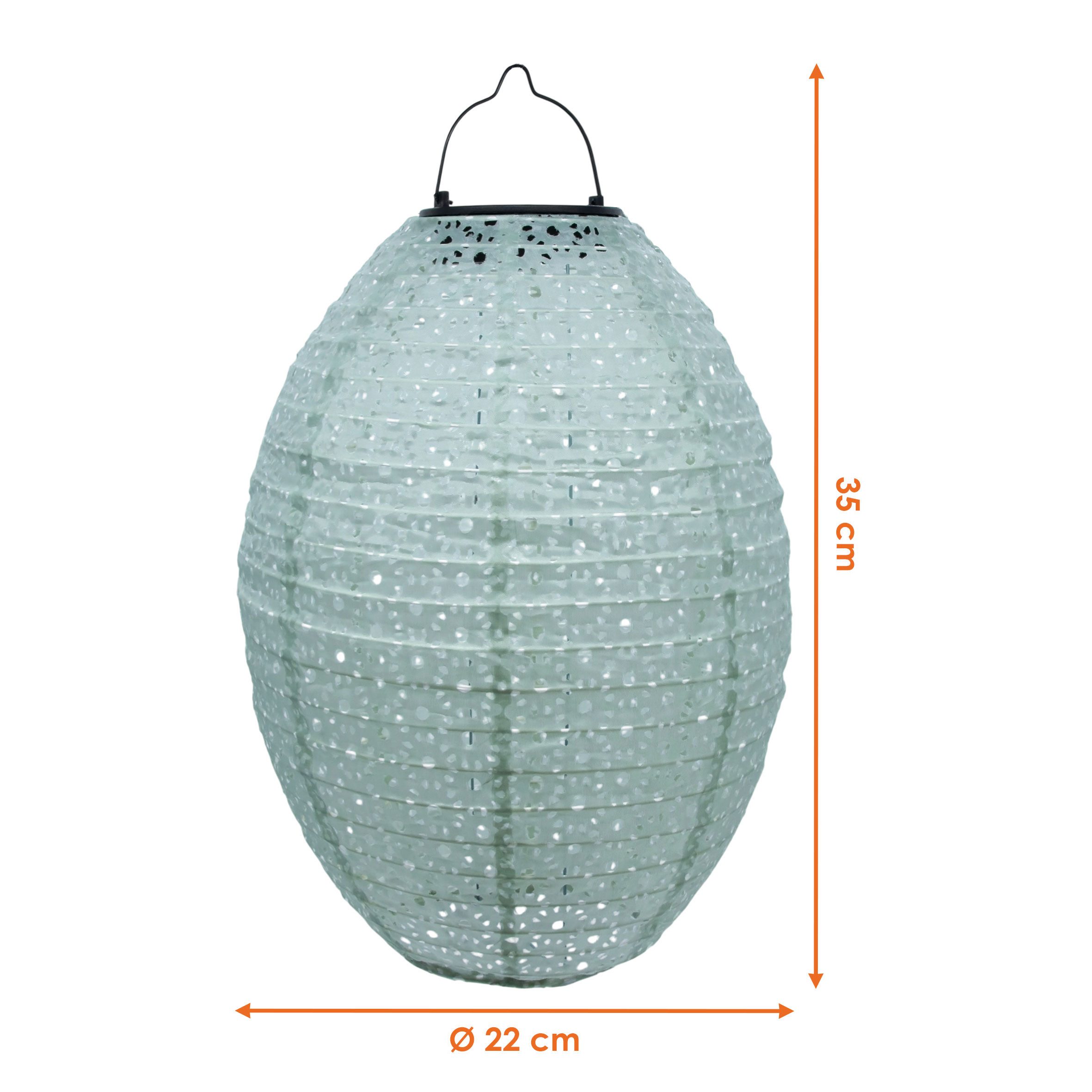 Spetebo LED Lampion Solar Textil Laterne Garten Deko Beleuchtung, Einschaltautomatik, LED fest integriert, warm weiß, Solar betrieben
