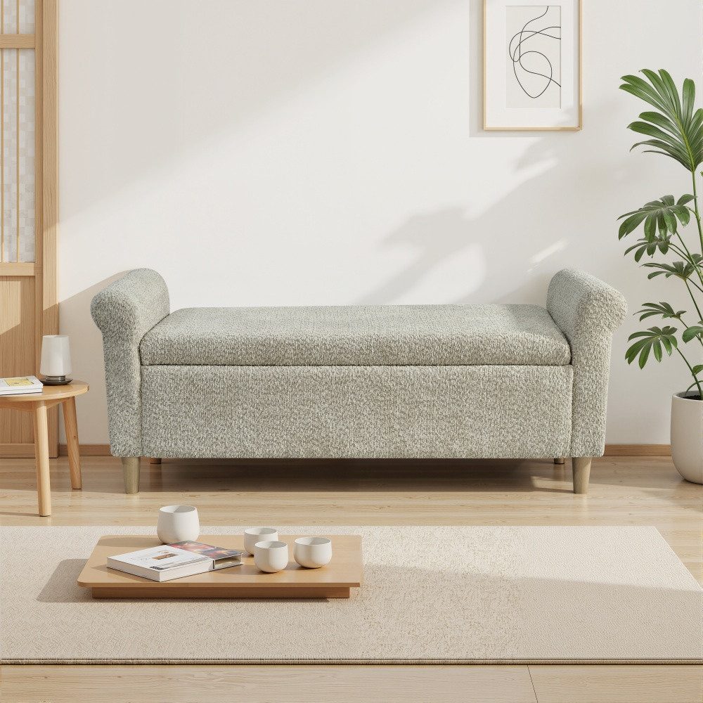Sweiko Fußhocker Aufbewahrungs-Ottomane Fußhocker, (skandinavischer Stil, für Wohnzimmer oder Schlafzimmer), Stoff bezogener kompakter Fußhocker mit aufklappbarem Deckel