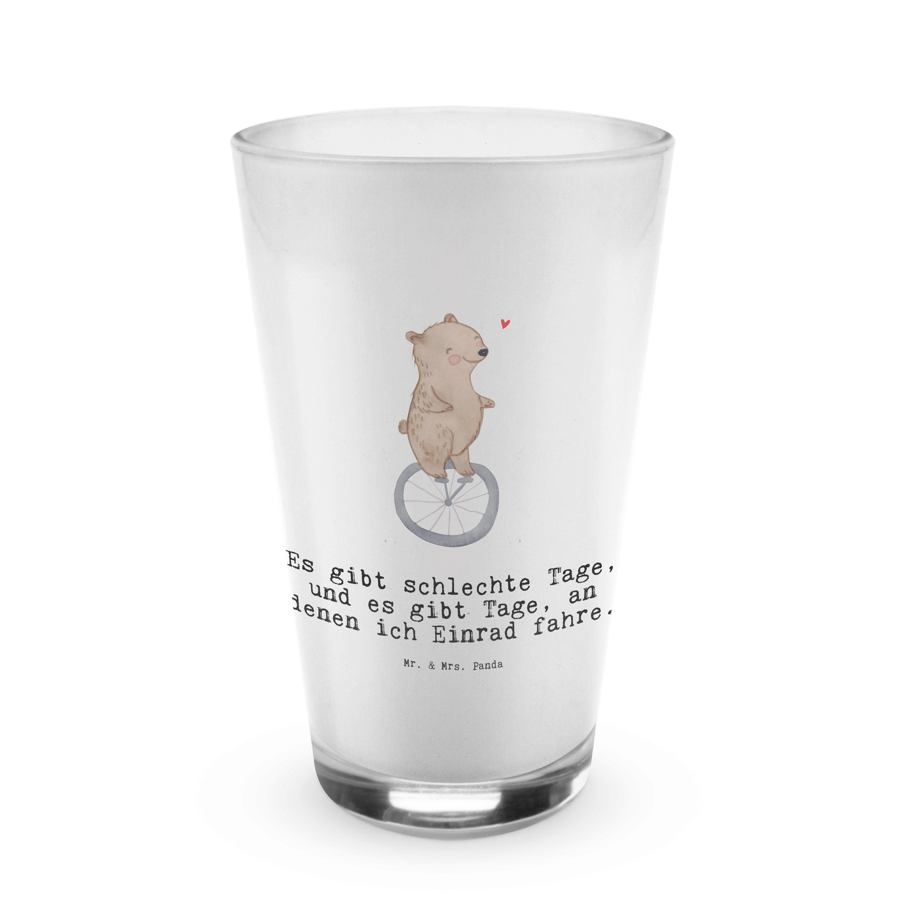 Tage Premium Mr. Geschenk, Mrs. Panda Einrad Glas Bär Gewinn, fahren - - Glas Macchi, & Latte Transparent