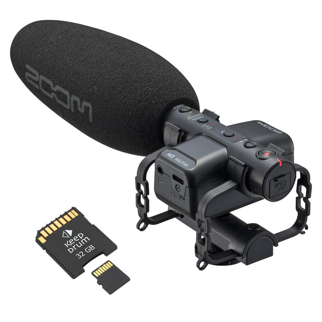 Zoom Audio Zoom M3 MicTrak Stereo Audio Recorder mit SD-Karte Digitales Aufnahmegerät (Stereo-Richtrohrmikrofon mit 90 Grad, 120 Grad und Mono)