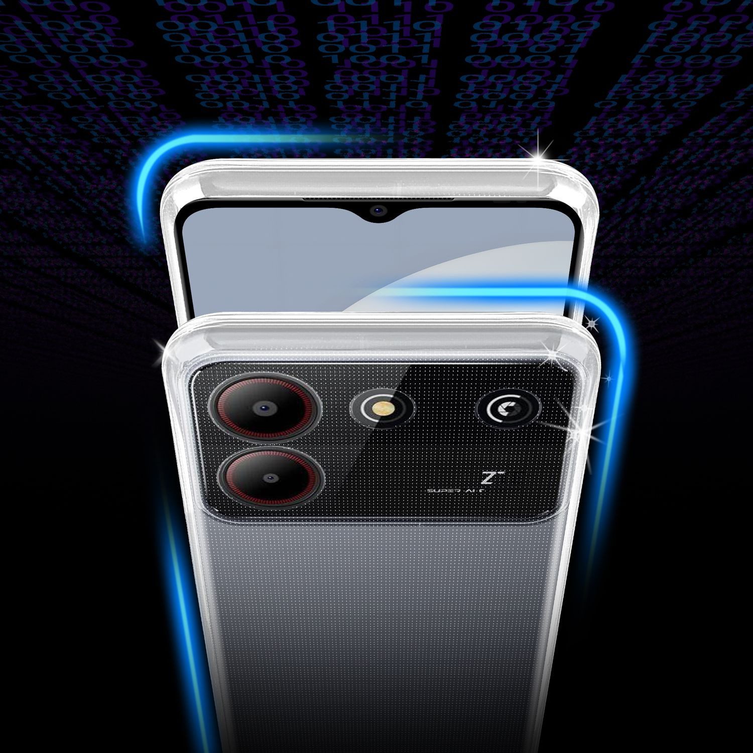 Cadorabo Handyhülle für ZTE Blade A54 Hülle ZTE Blade A54, Hülle TPU Silikon Handy Schutzhülle Slim Transparent Case Cover