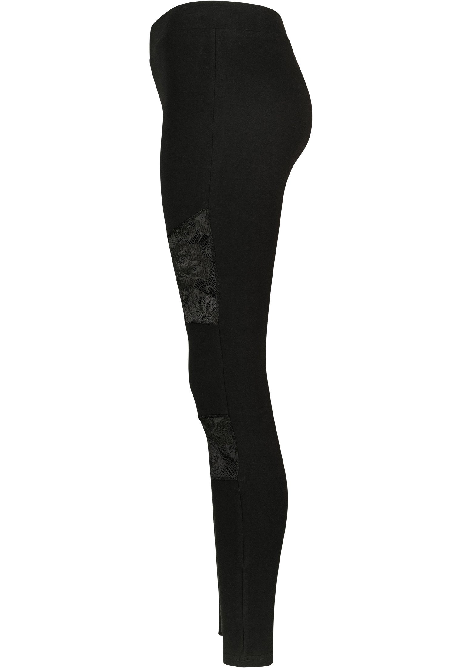 URBAN CLASSICS Leggings Damen Inset Leggings black Ladies (1-tlg) Laces